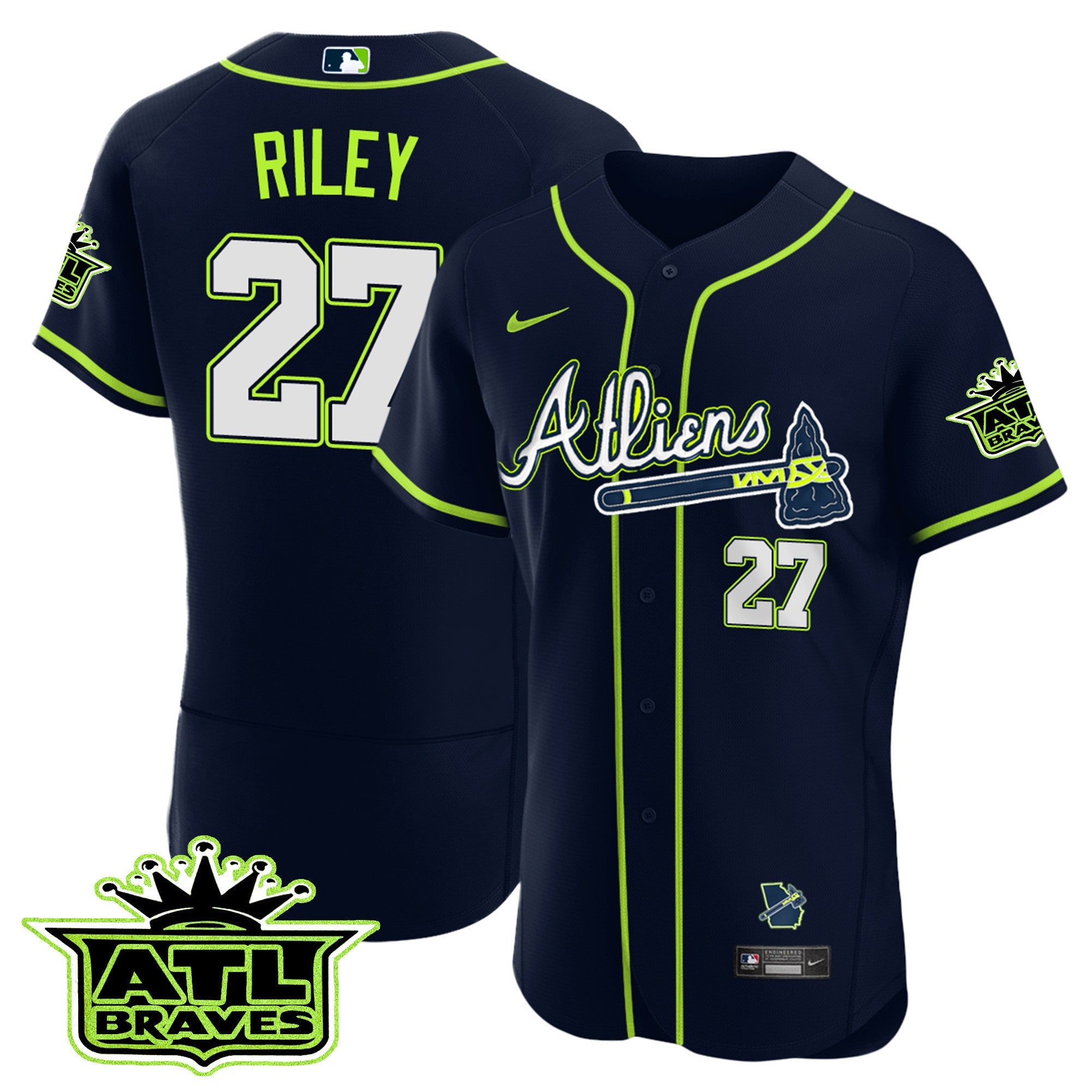 Men’s Atlanta Atliens ATL Patch Flex Base Jersey