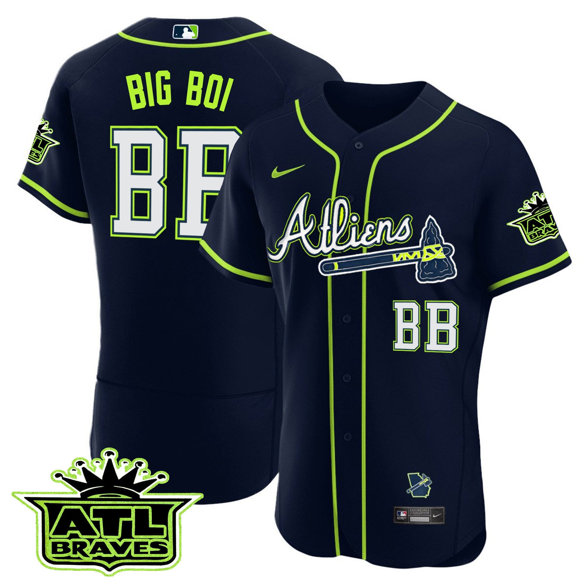 Men’s Atlanta Atliens ATL Patch Flex Base Jersey