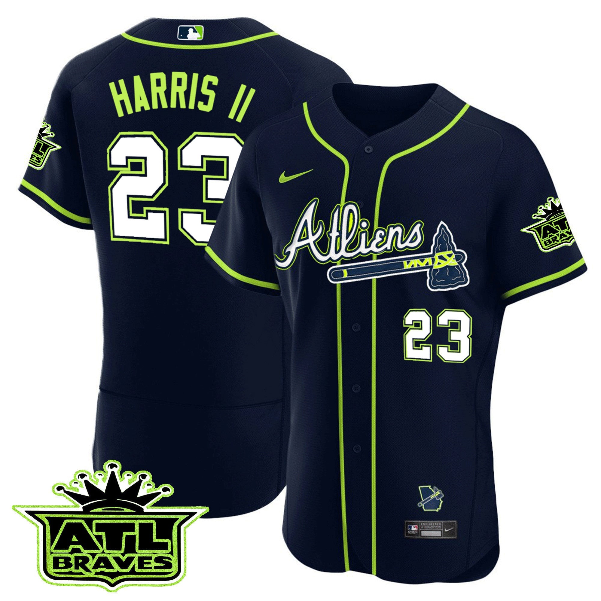 Men’s Atlanta Atliens ATL Patch Flex Base Jersey