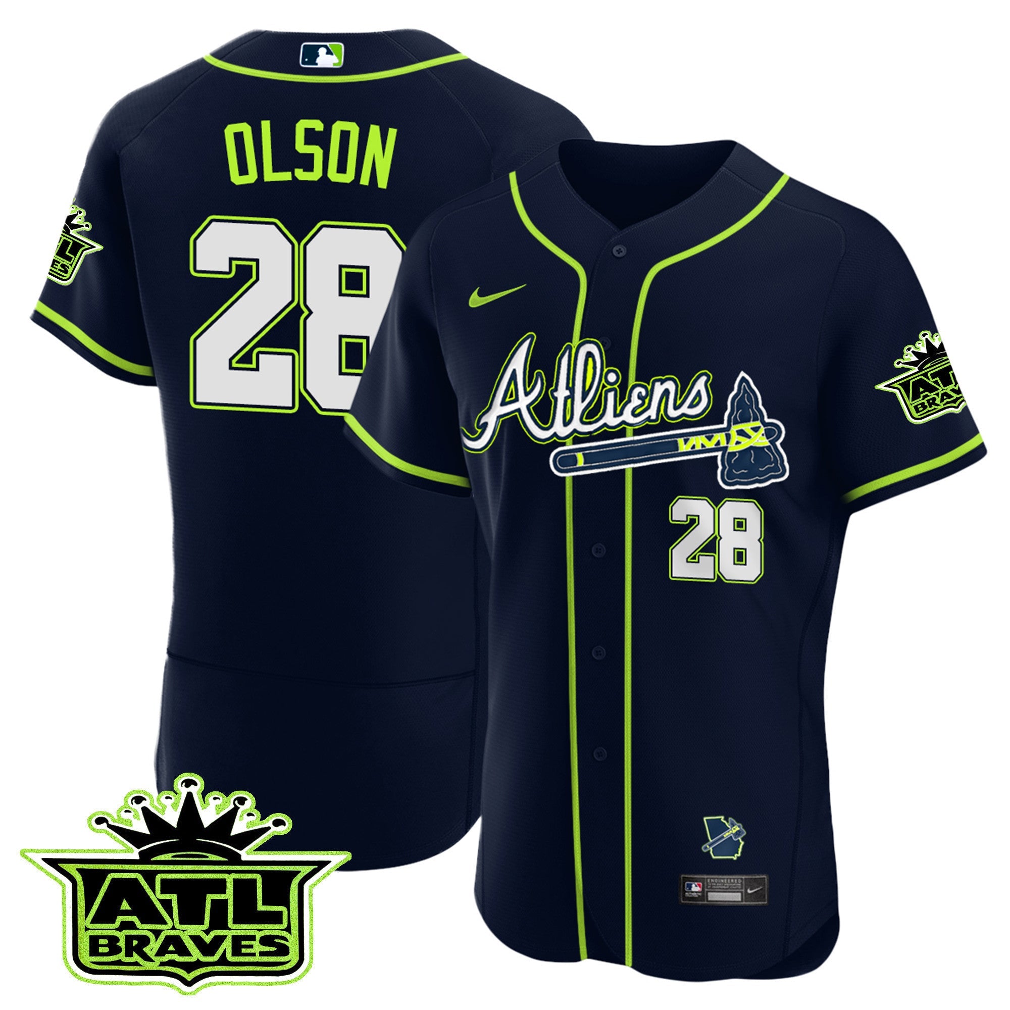 Men’s Atlanta Atliens ATL Patch Flex Base Jersey