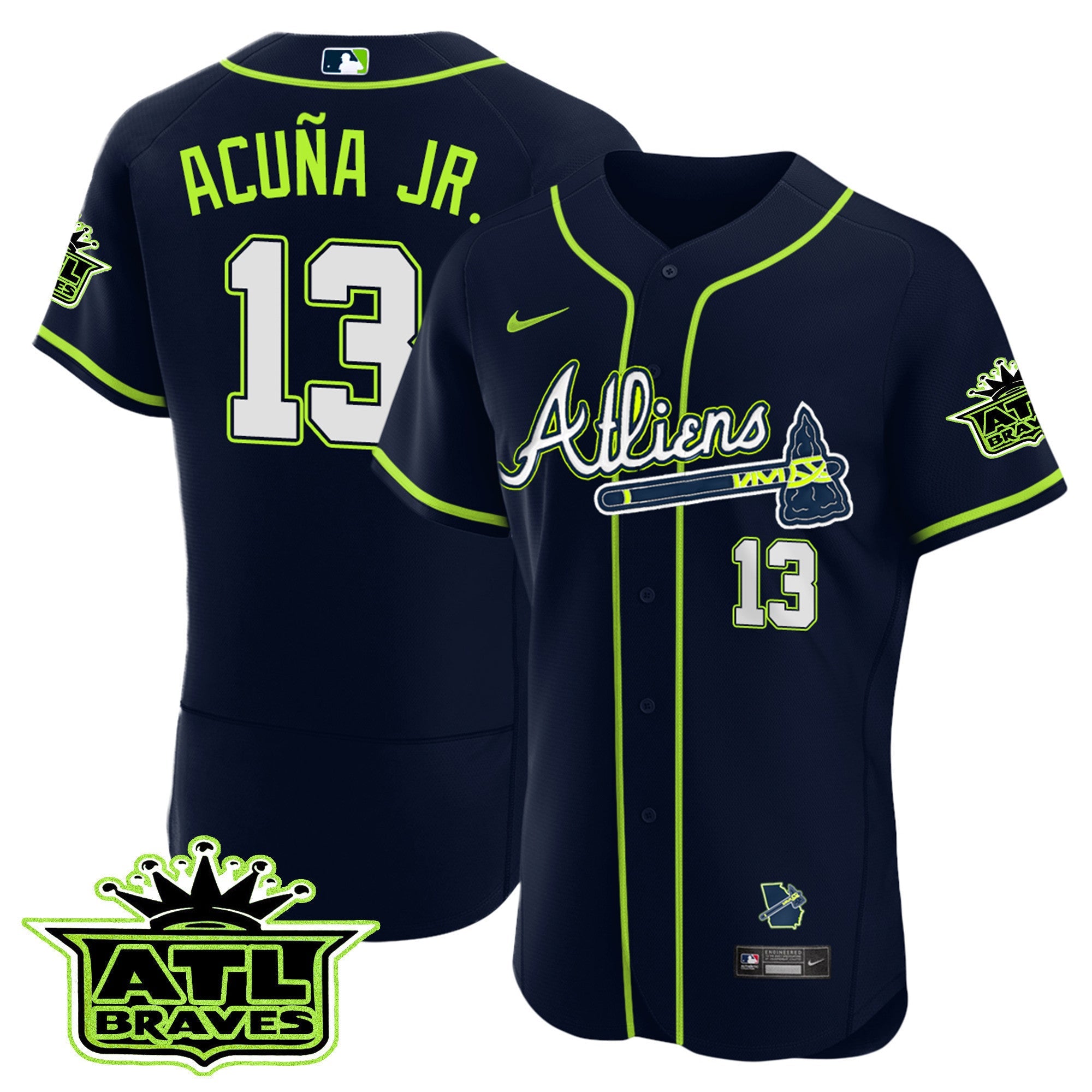 Men’s Atlanta Atliens ATL Patch Flex Base Jersey