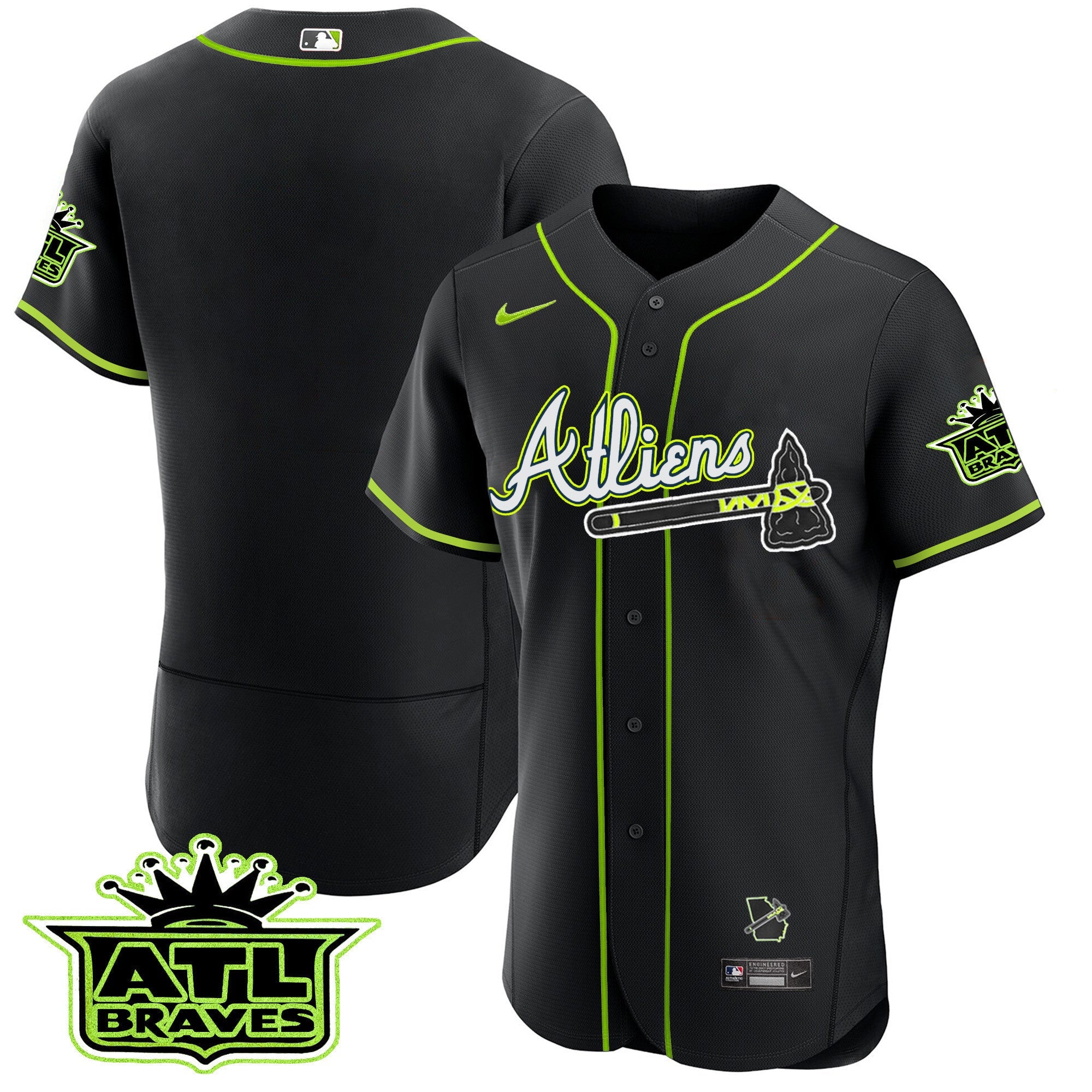 Men’s Atlanta Atliens ATL Patch Flex Base Jersey