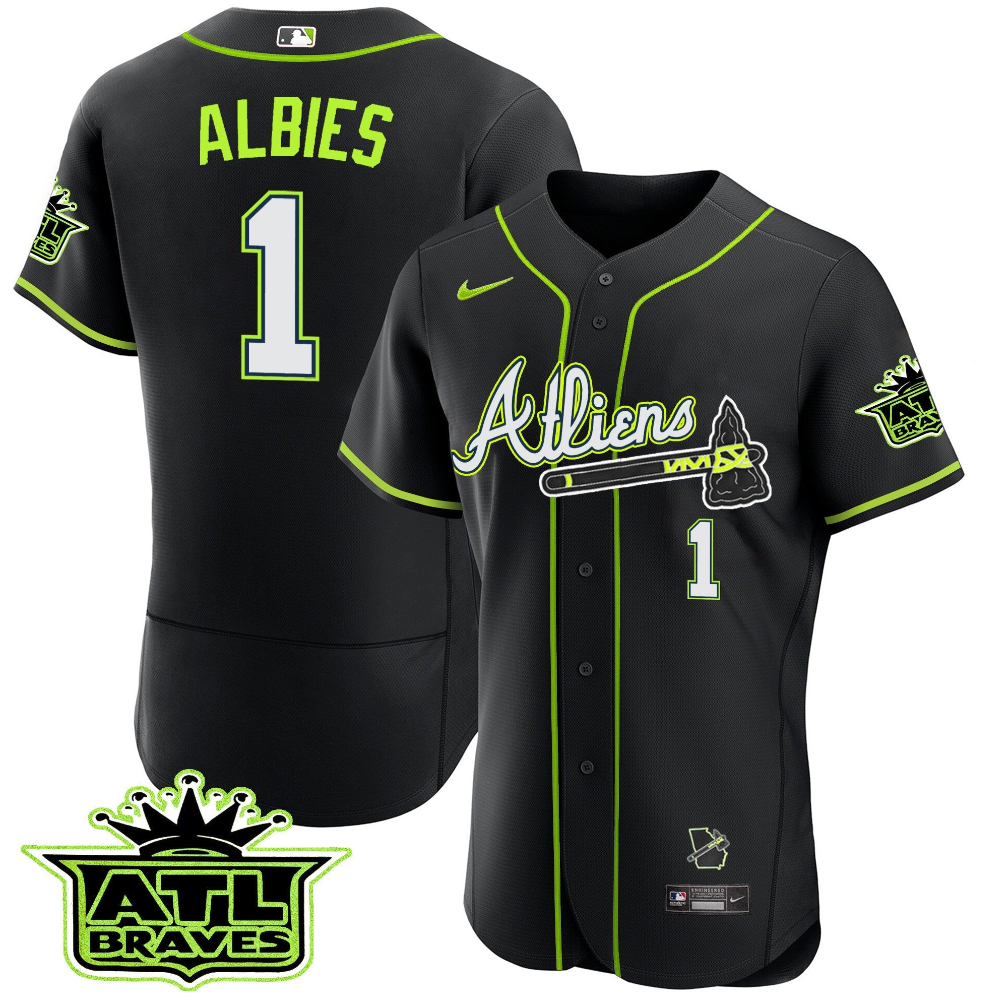 Men’s Atlanta Atliens ATL Patch Flex Base Jersey