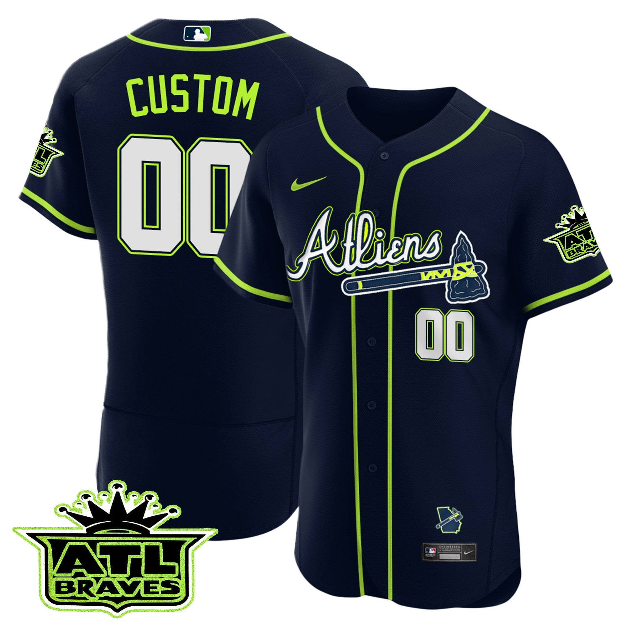 Atlanta Atliens ATL Patch Flex Base Custom Jersey