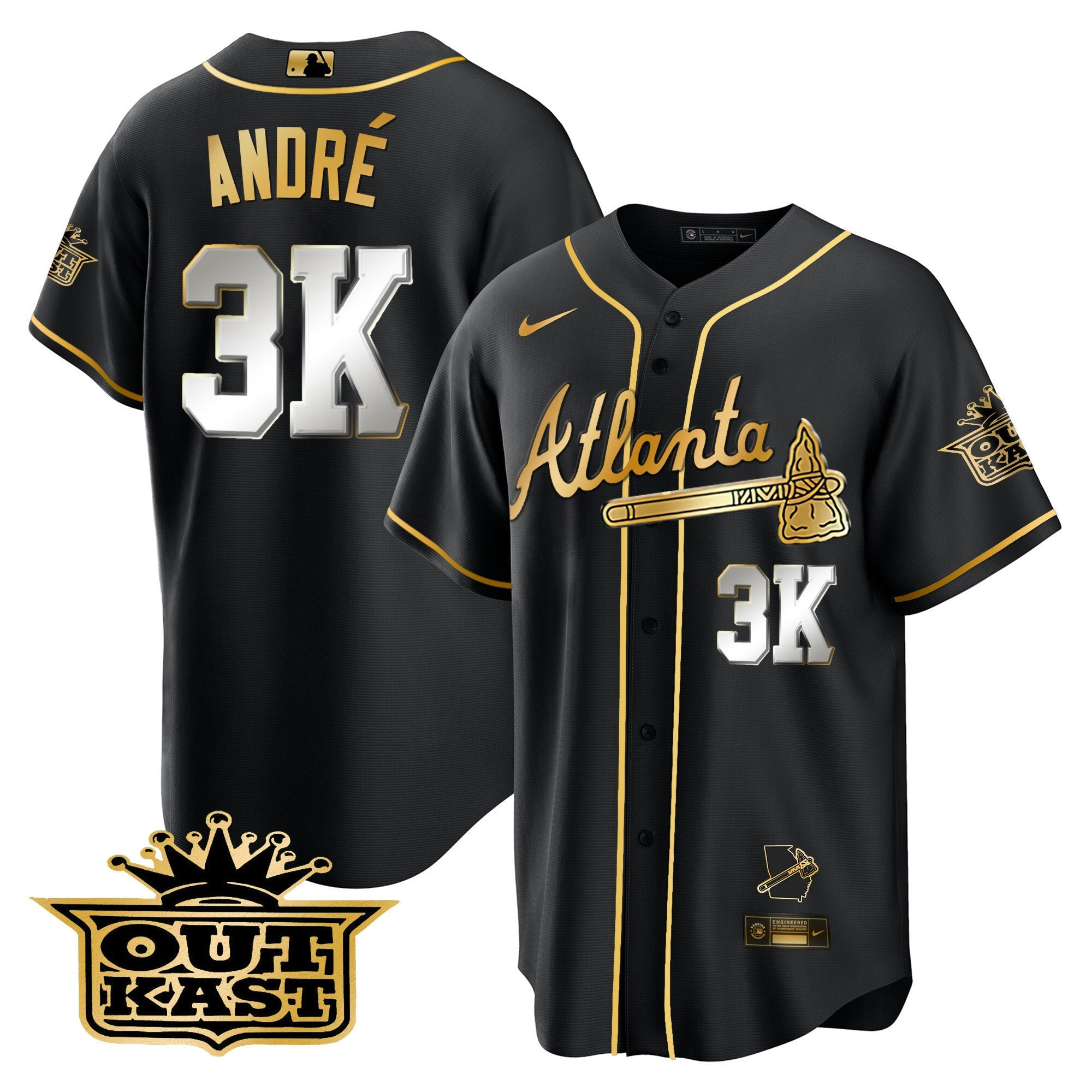 Men’s Atlanta Outkast Cool Base Gold Jersey V3