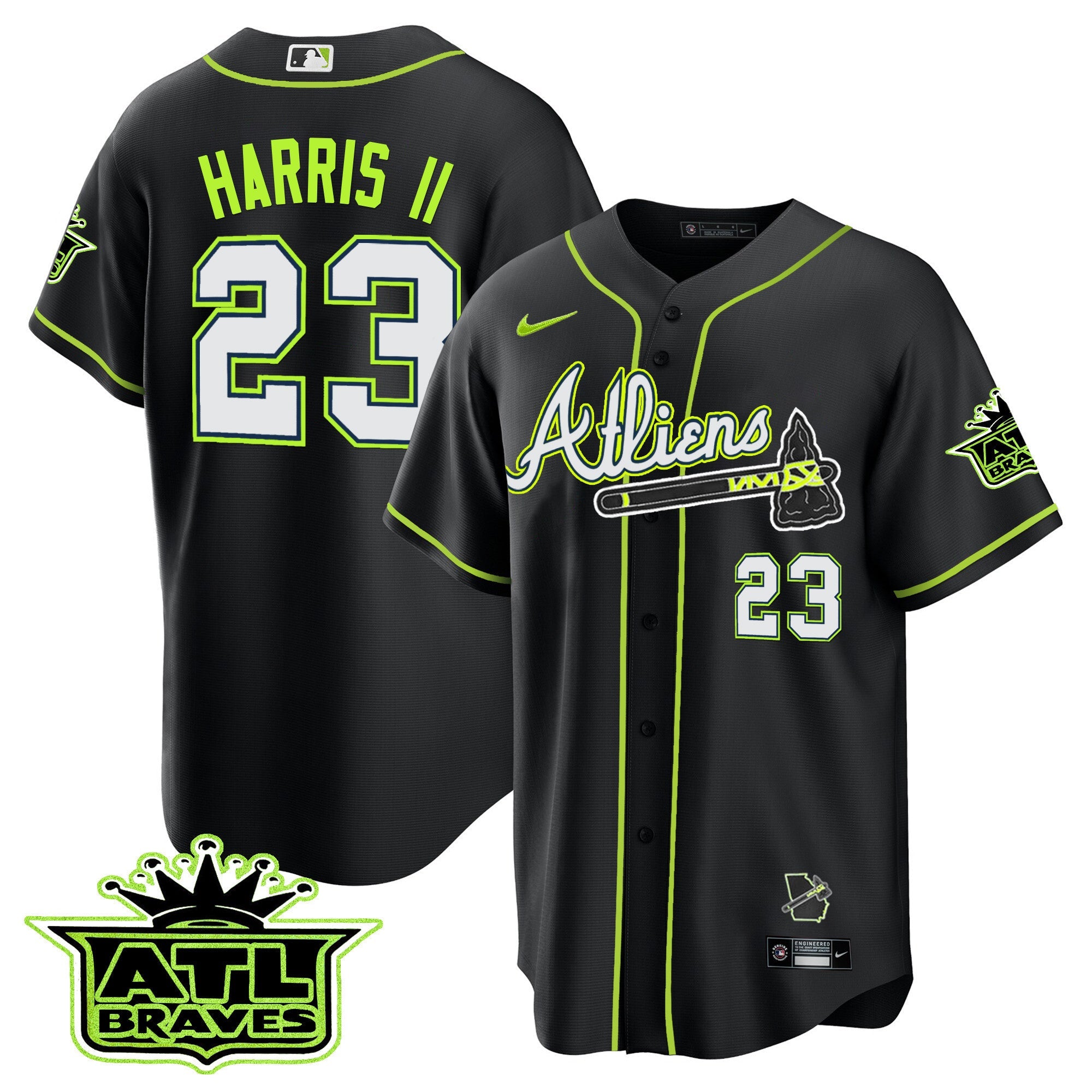 Men’s Atlanta Atliens ATL Patch Cool Base Jersey