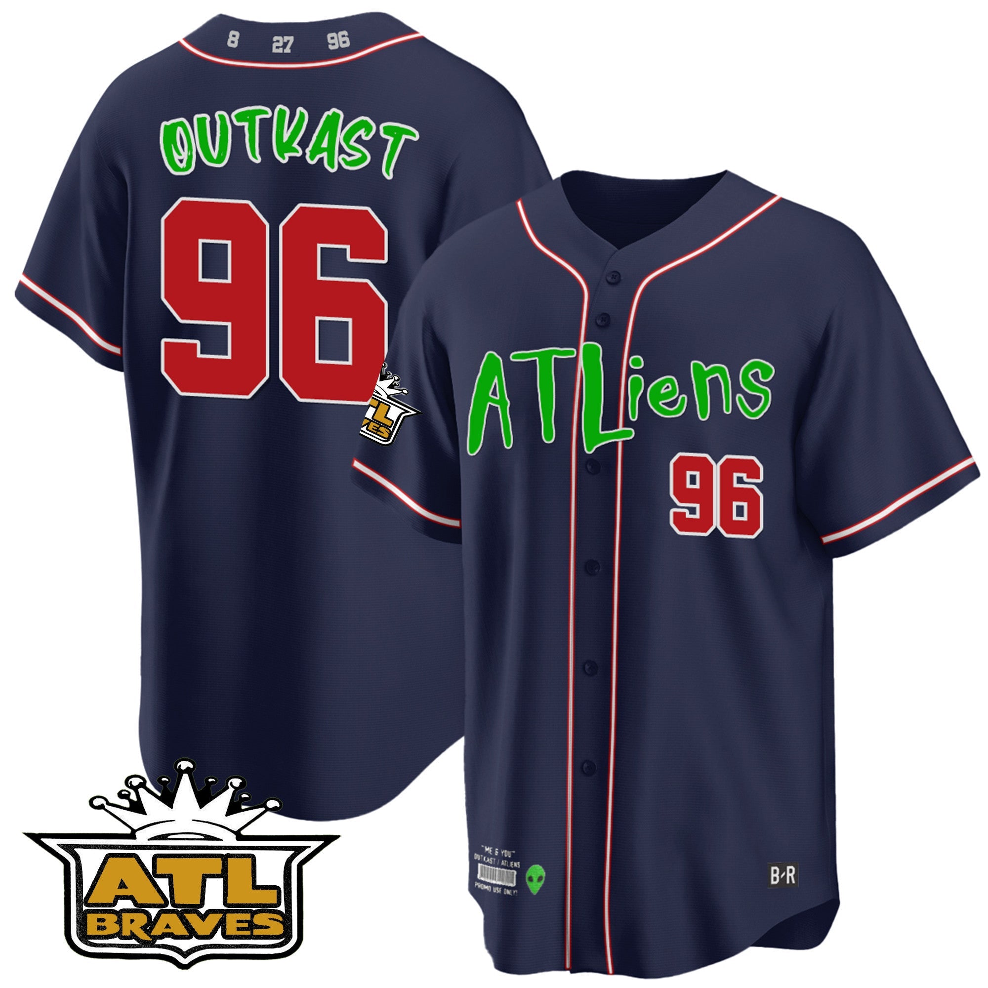Men’s Atlanta Atliens ATL Patch Cool Base Jersey