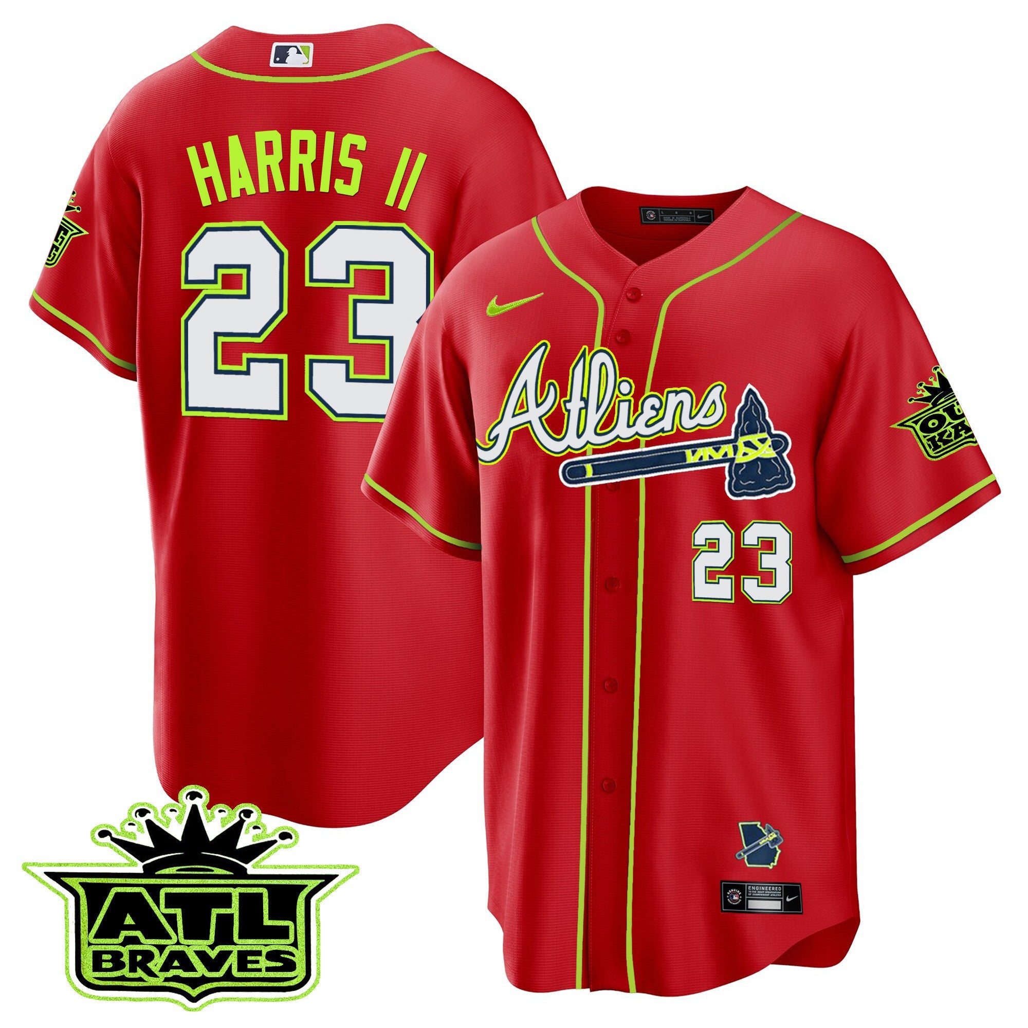Men’s Atlanta Atliens ATL Patch Cool Base Jersey