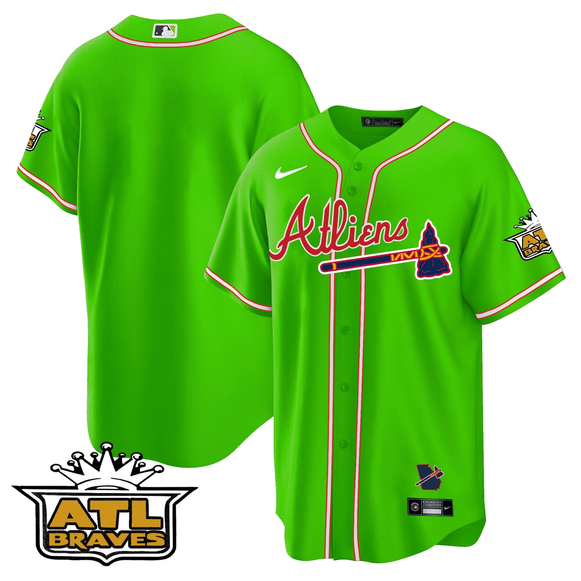 Men’s Atlanta Atliens ATL Patch Cool Base Jersey