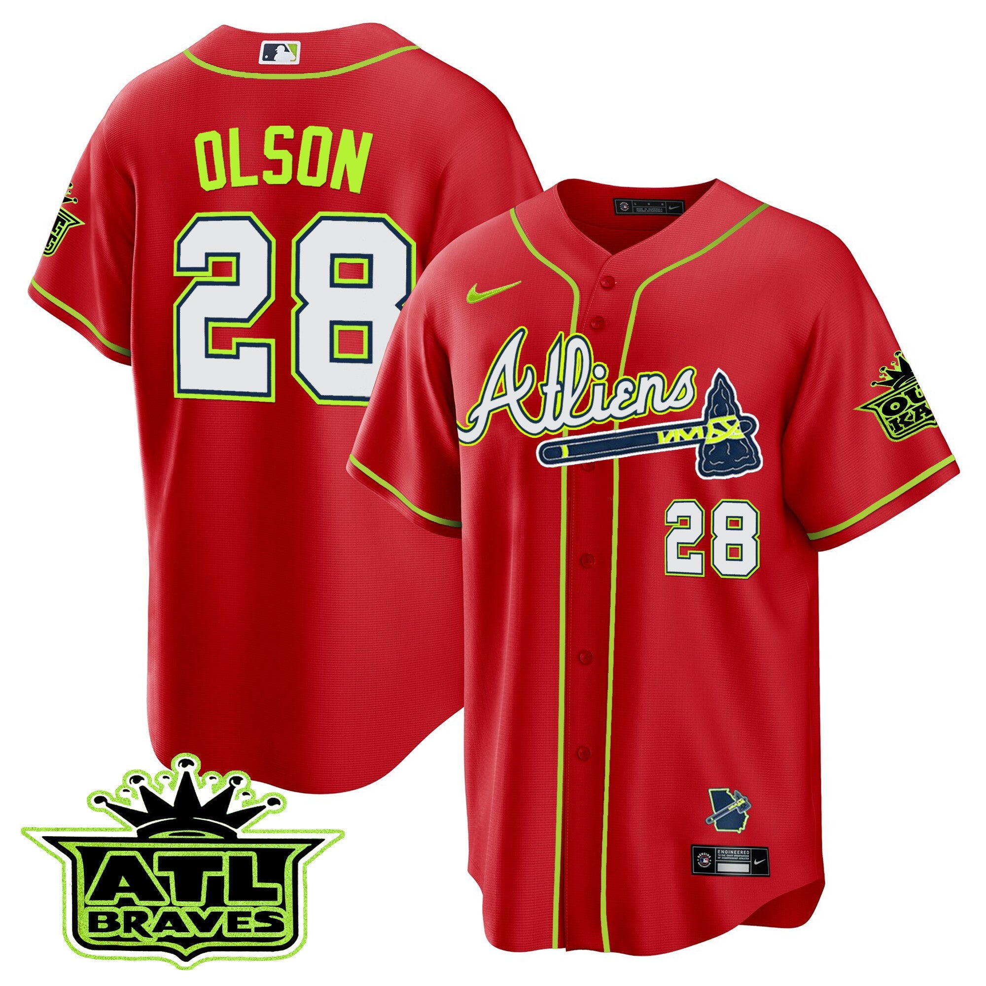 Men’s Atlanta Atliens ATL Patch Cool Base Jersey