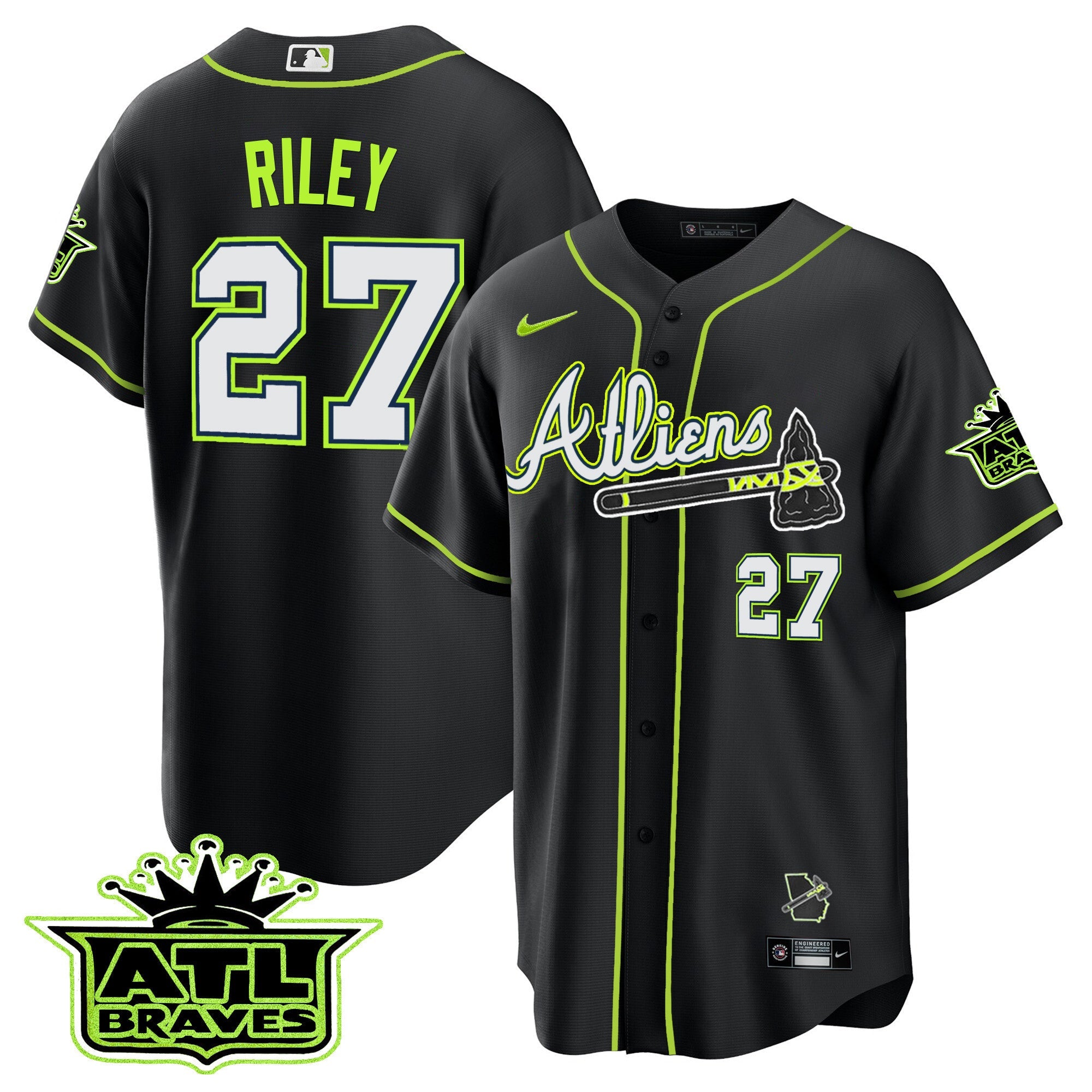 Men’s Atlanta Atliens ATL Patch Cool Base Jersey
