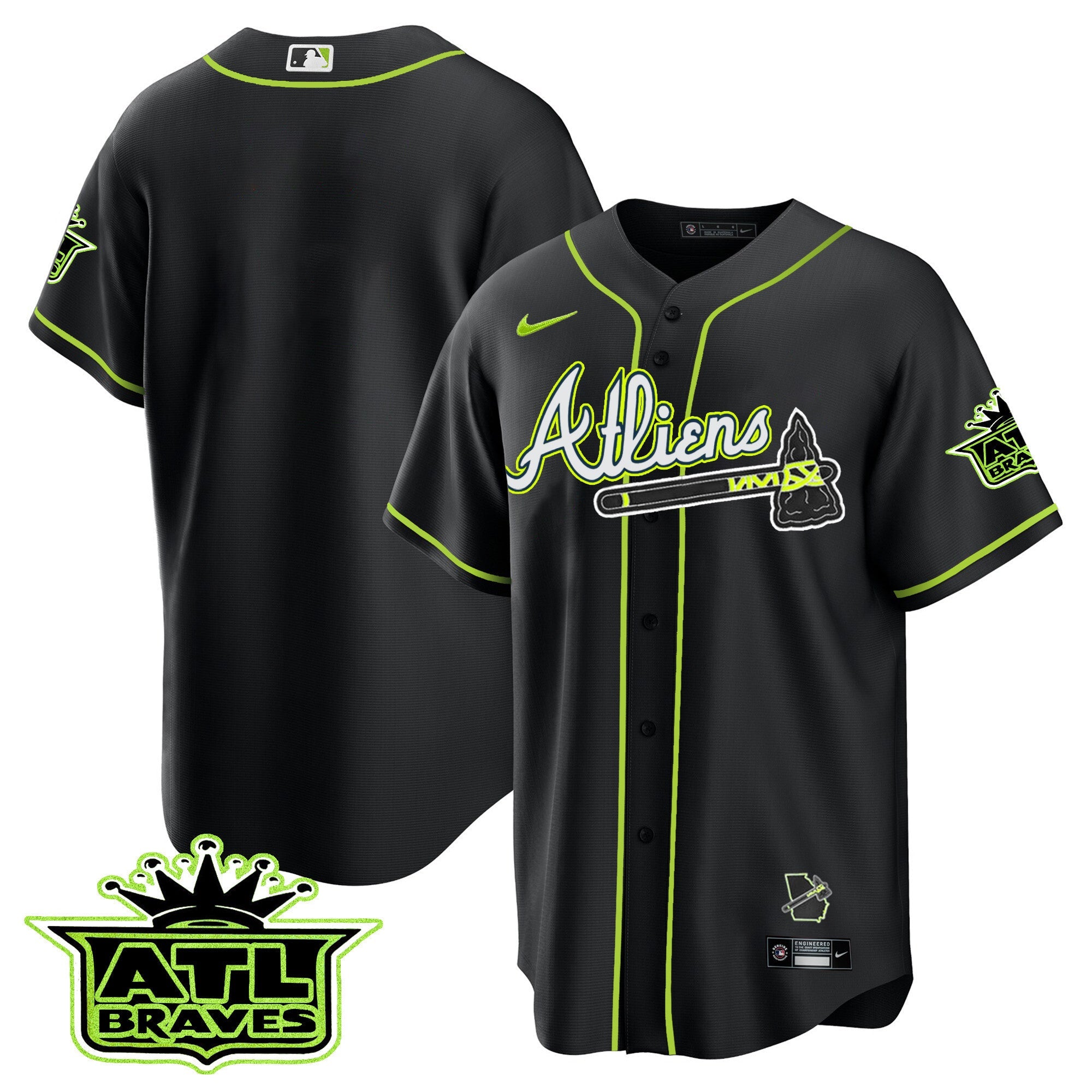 Men’s Atlanta Atliens ATL Patch Cool Base Jersey