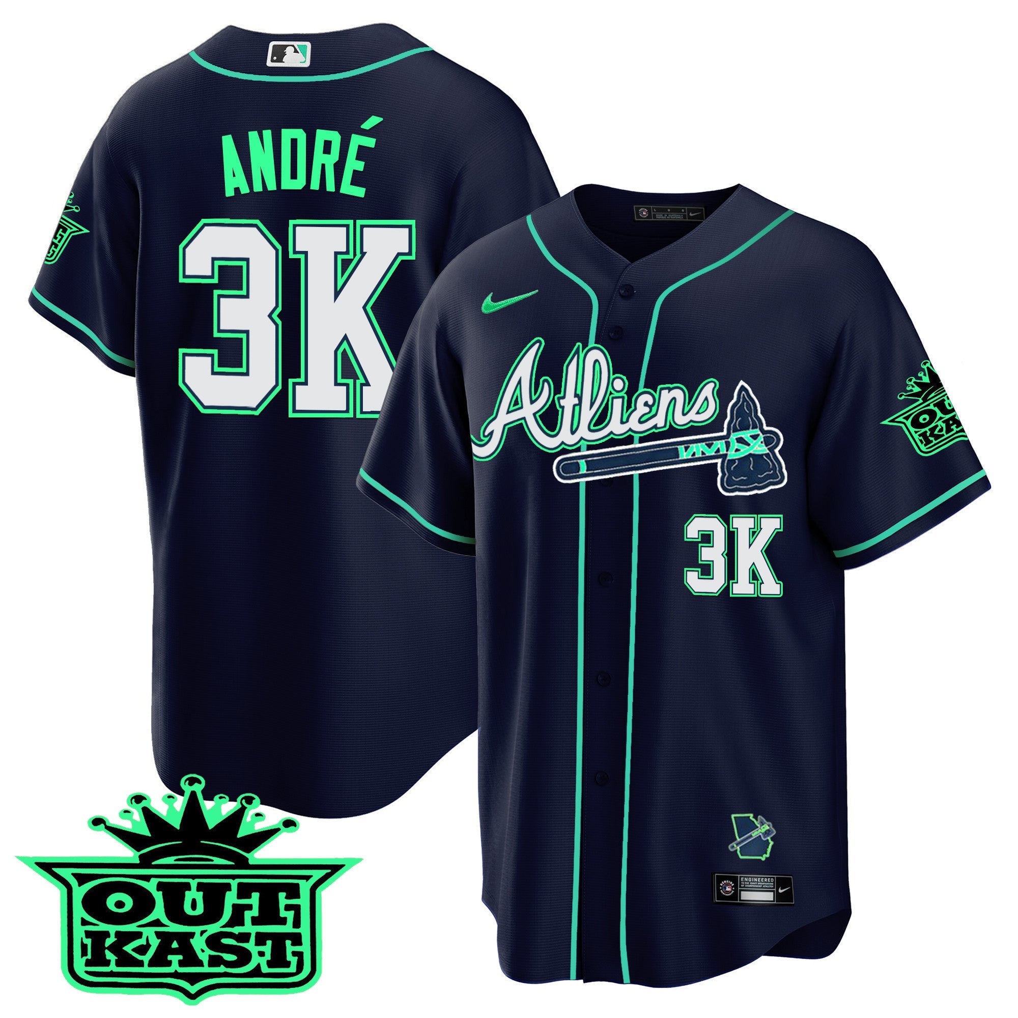 Men’s Atlanta Atliens Cool Base Jersey – Galaxy Version – Stitched
