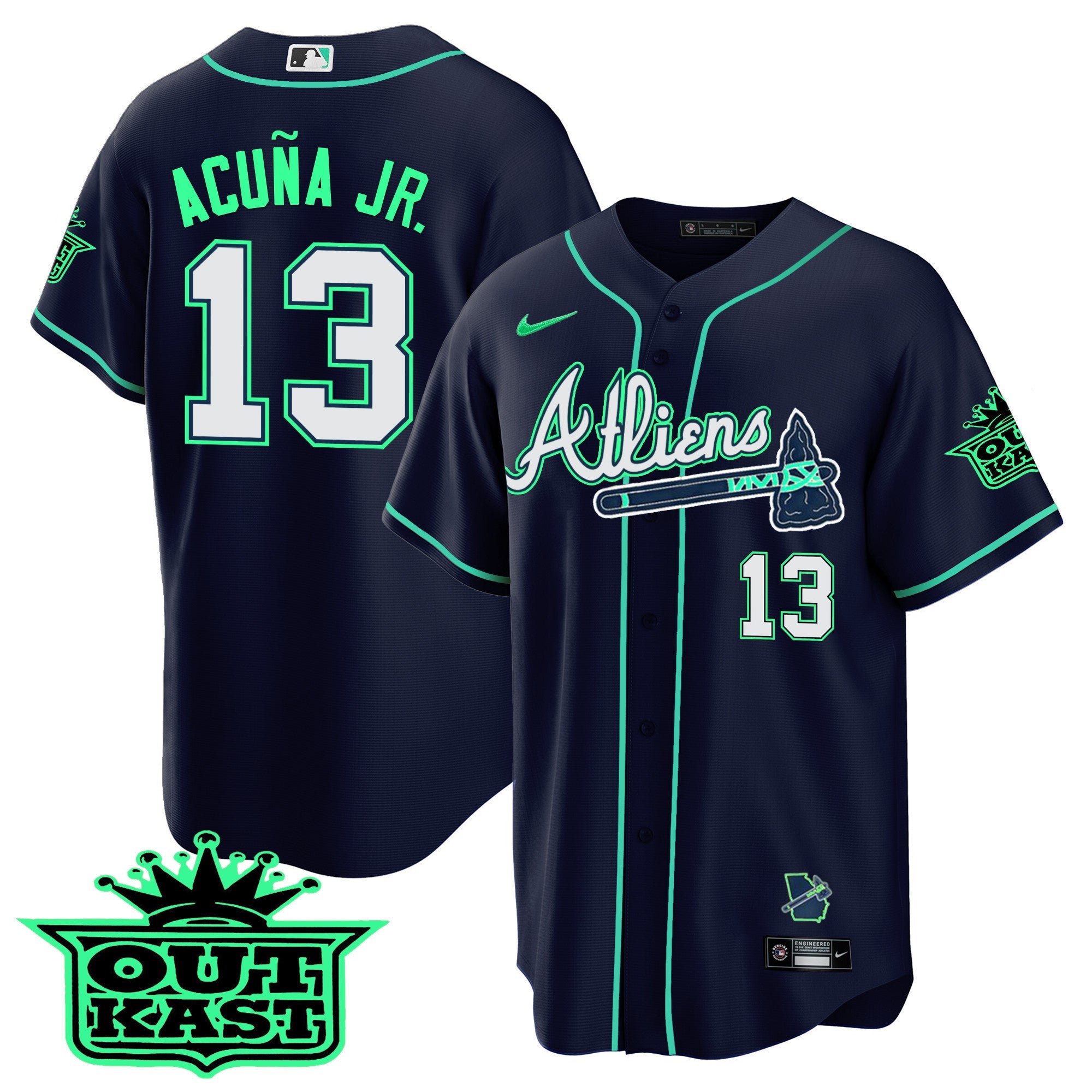 Men’s Atlanta Atliens Cool Base Jersey – Galaxy Version – Stitched