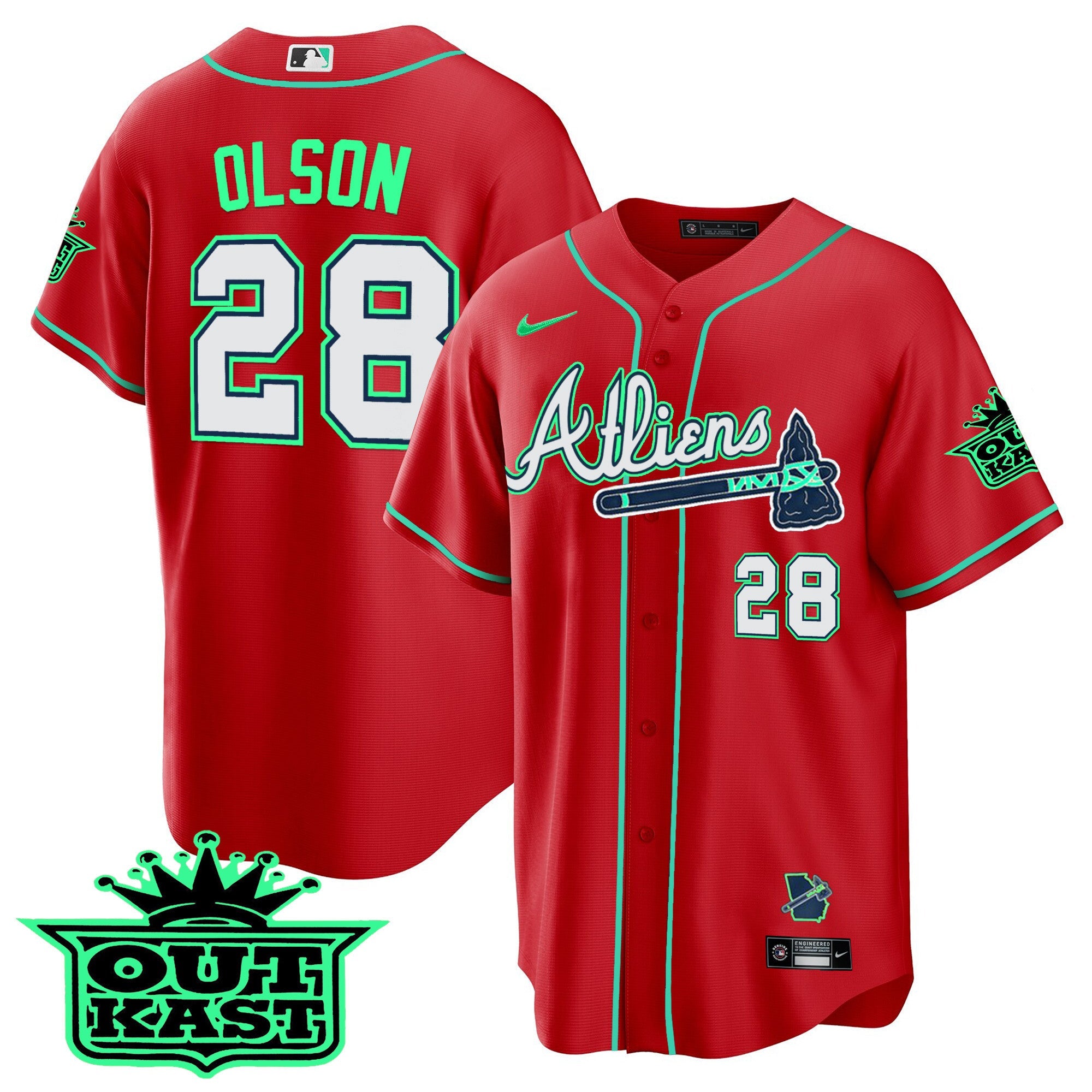 Men’s Atlanta Atliens Cool Base Jersey – Galaxy Version – Stitched