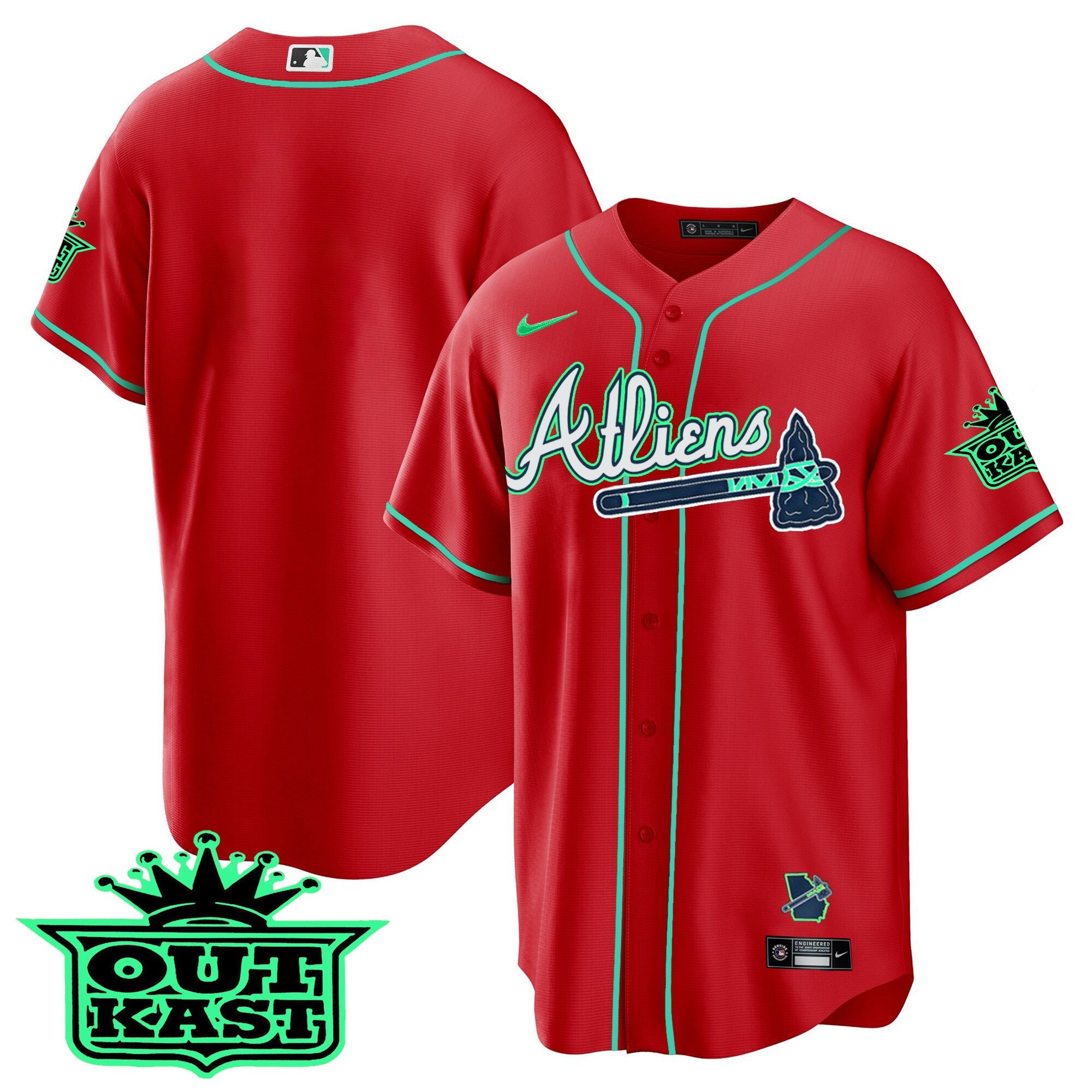 Men’s Atlanta Atliens Cool Base Jersey – Galaxy Version – Stitched