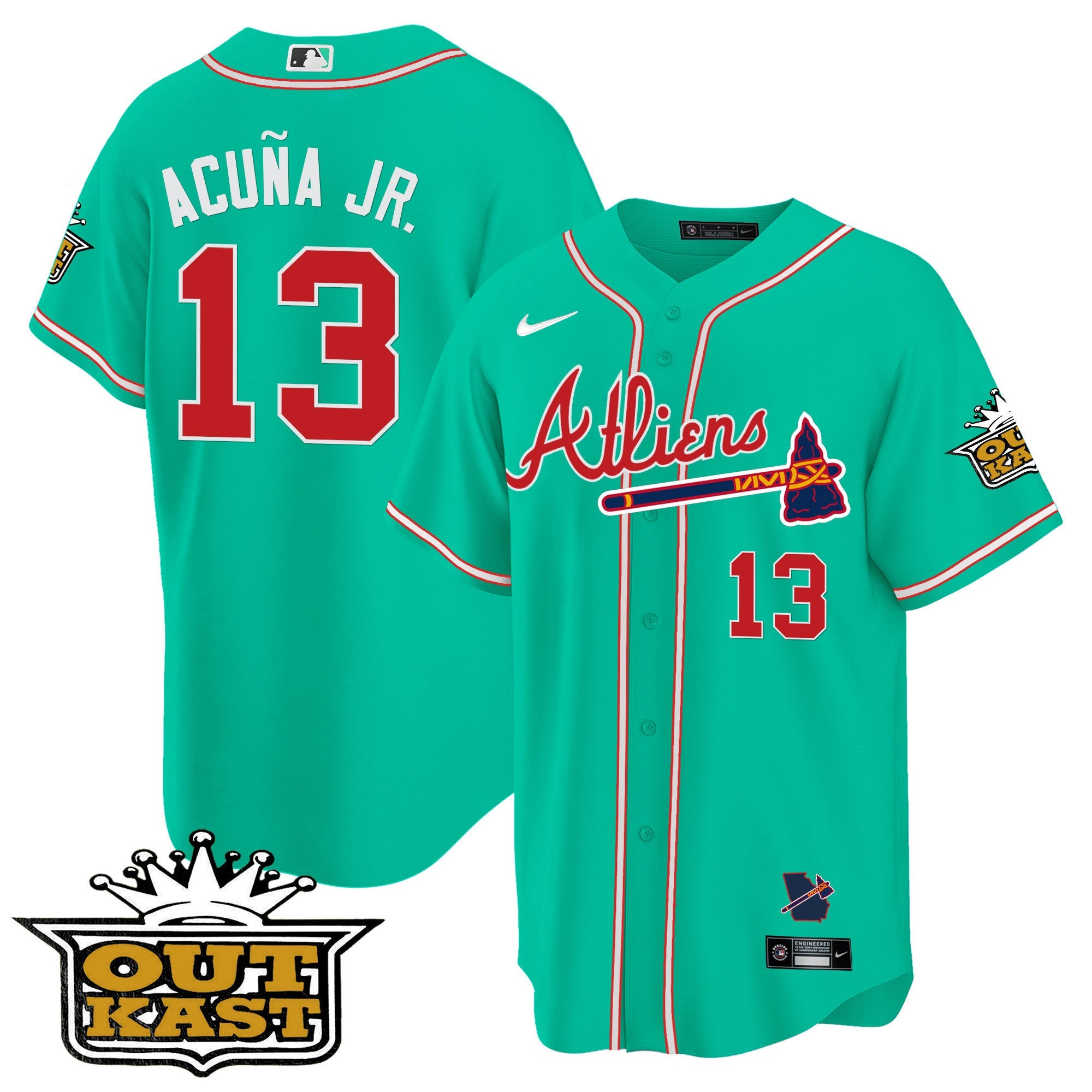 Men’s Atlanta Atliens Cool Base Jersey – Galaxy Version – Stitched