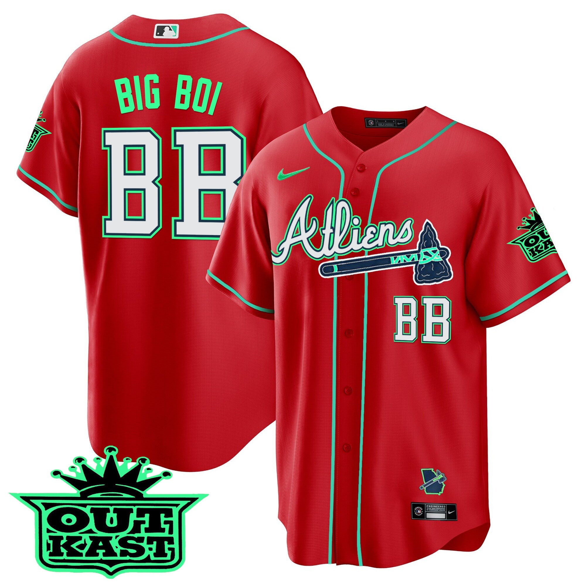 Men’s Atlanta Atliens Cool Base Jersey – Galaxy Version – Stitched