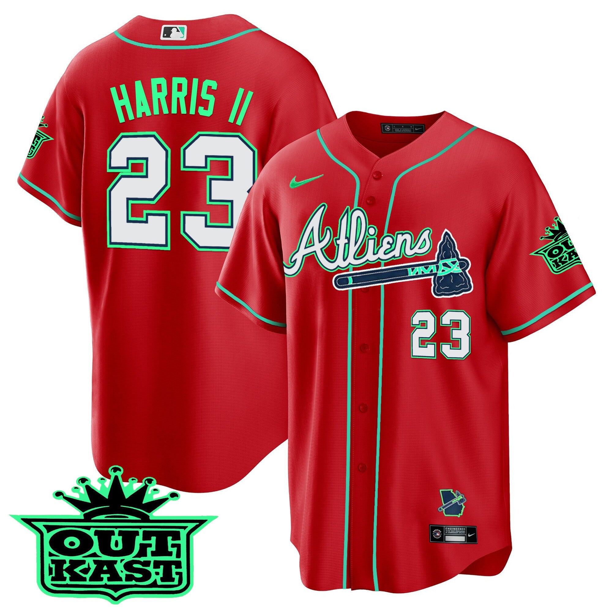 Men’s Atlanta Atliens Cool Base Jersey – Galaxy Version – Stitched