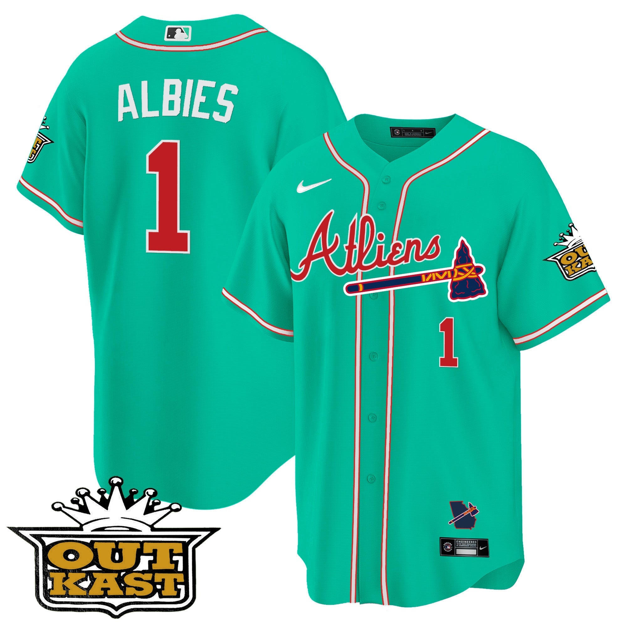 Men’s Atlanta Atliens Cool Base Jersey – Galaxy Version – Stitched