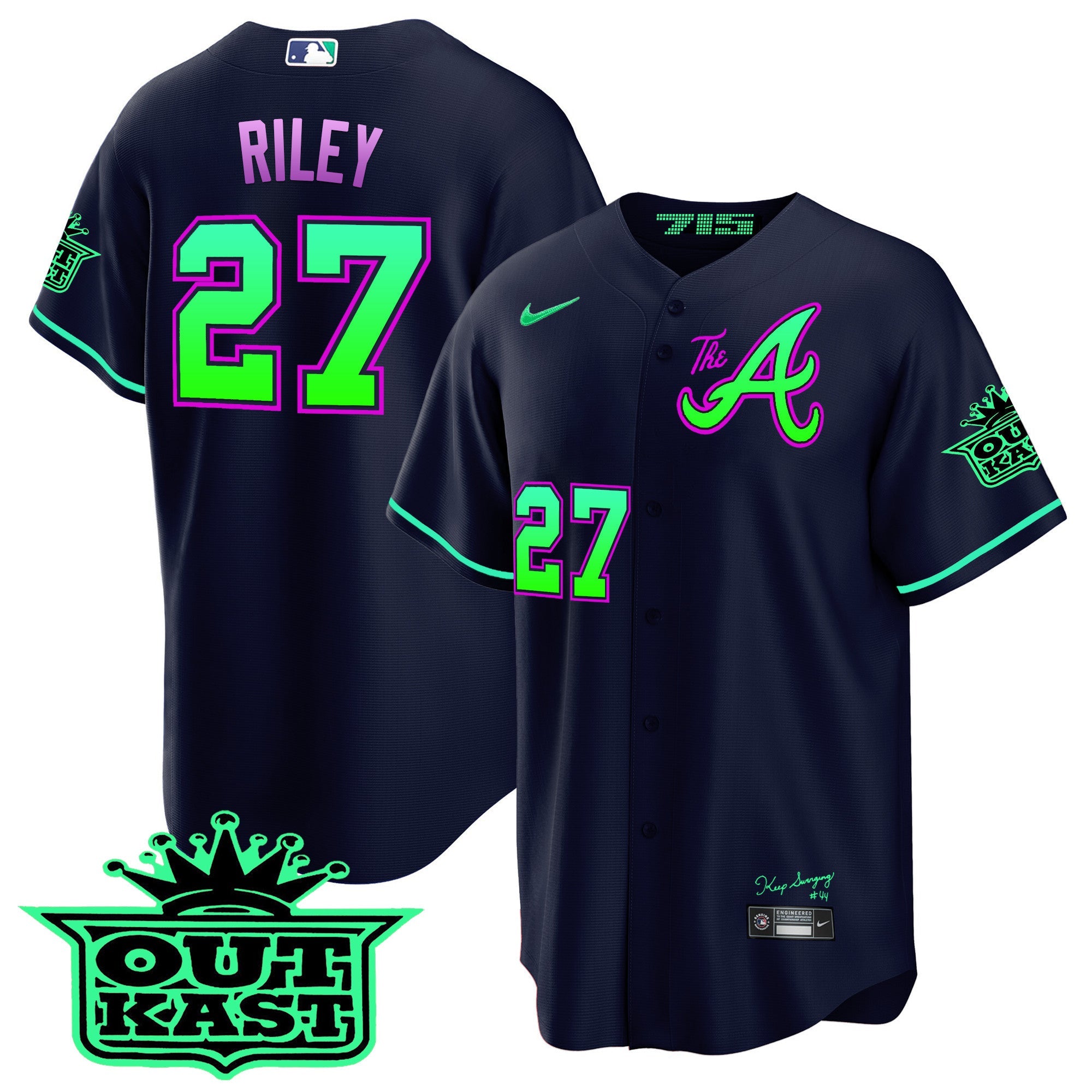 Men’s Atlanta Atliens The A Cool Base Jersey – Galaxy Version – Stitched