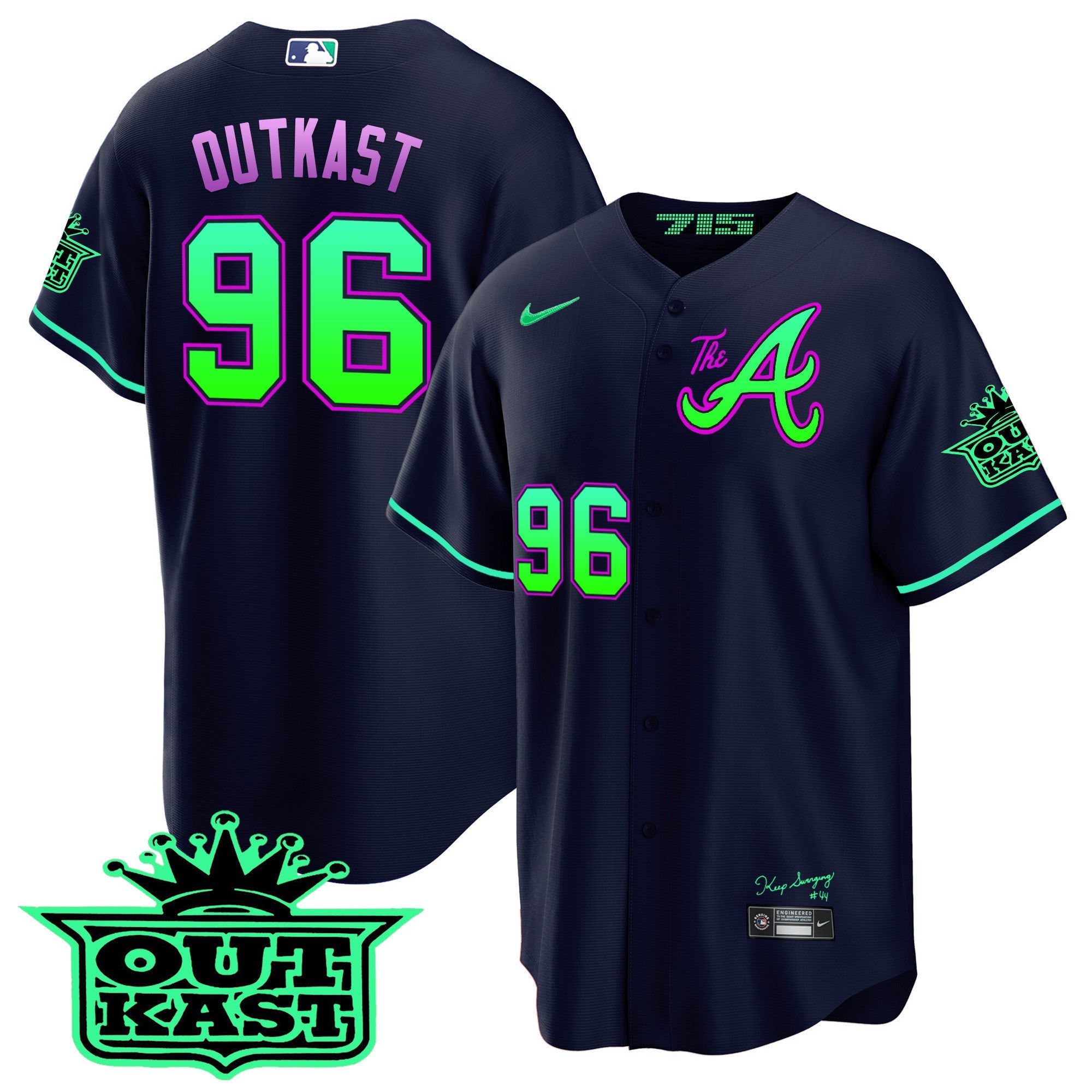 Men’s Atlanta Atliens The A Cool Base Jersey – Galaxy Version – Stitched