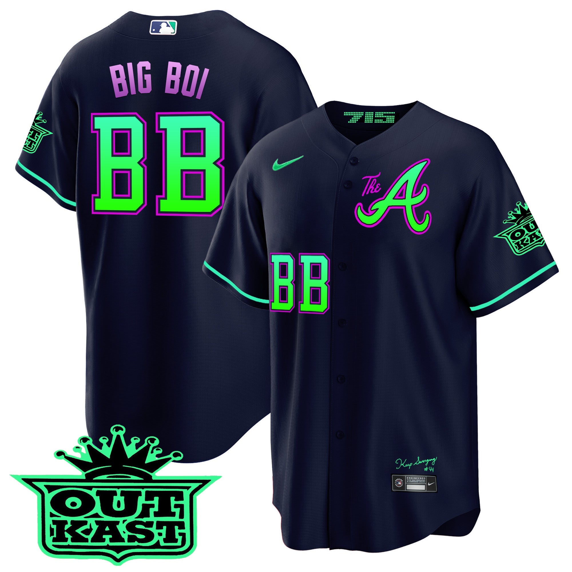 Men’s Atlanta Atliens The A Cool Base Jersey – Galaxy Version – Stitched