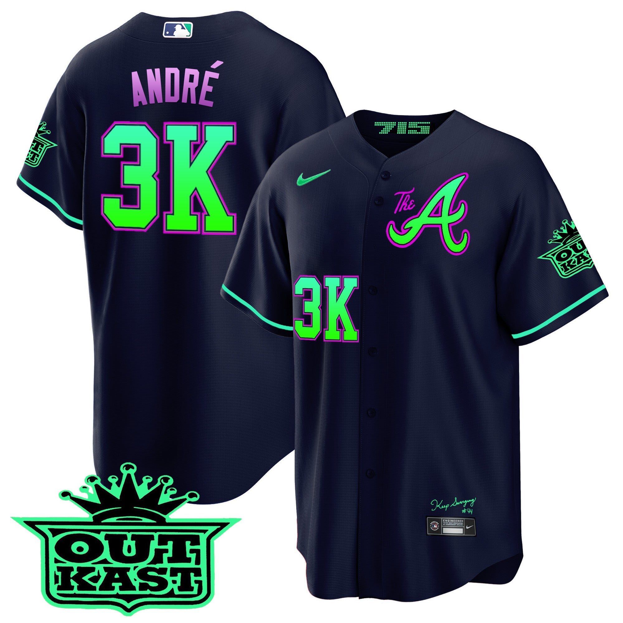 Men’s Atlanta Atliens The A Cool Base Jersey – Galaxy Version – Stitched