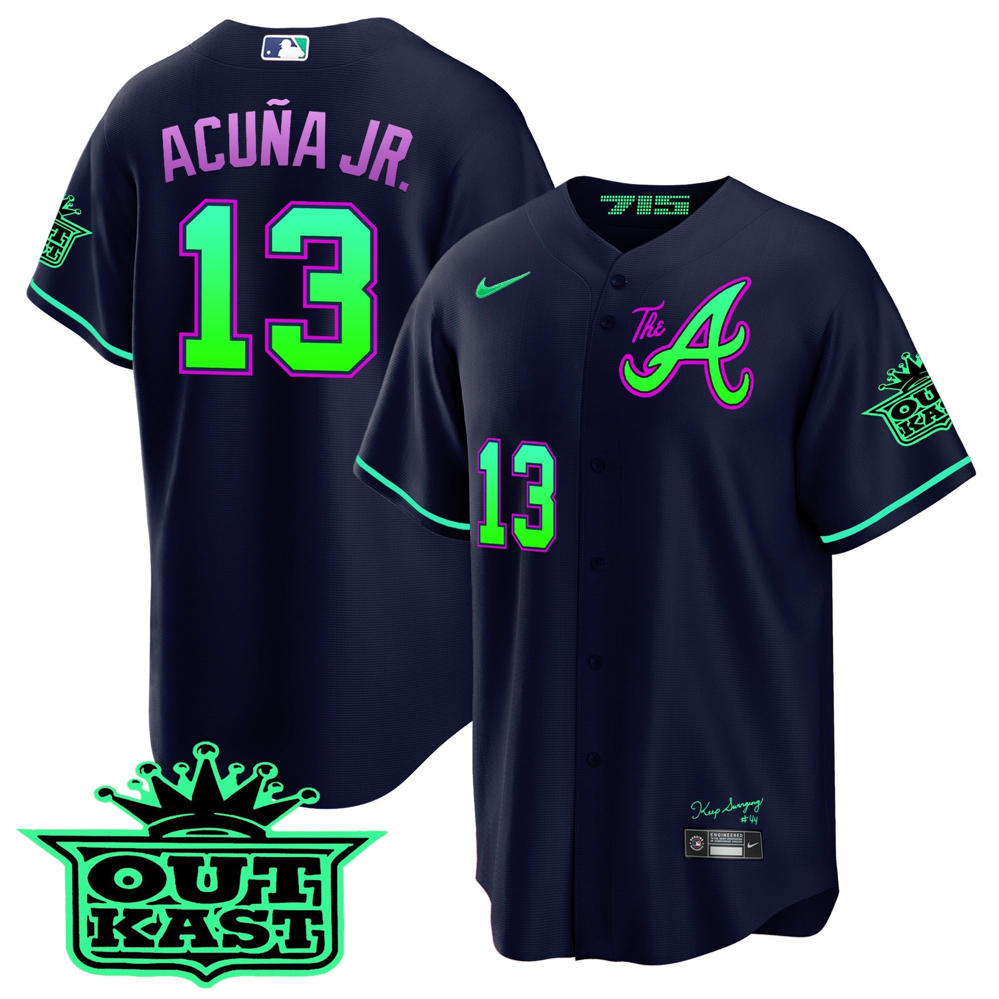 Men’s Atlanta Atliens The A Cool Base Jersey – Galaxy Version – Stitched