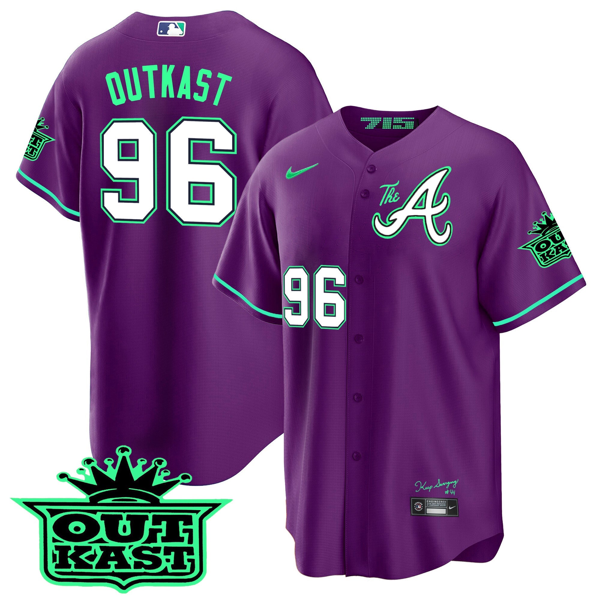 Men’s Atlanta Atliens The A Cool Base Jersey – Galaxy Version – Stitched