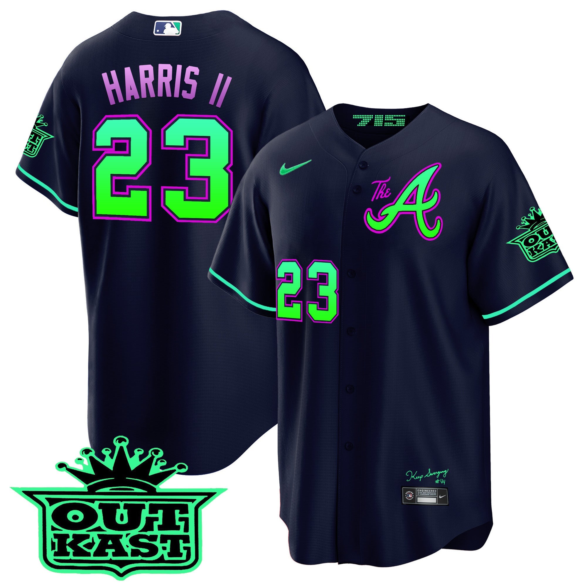 Men’s Atlanta Atliens The A Cool Base Jersey – Galaxy Version – Stitched