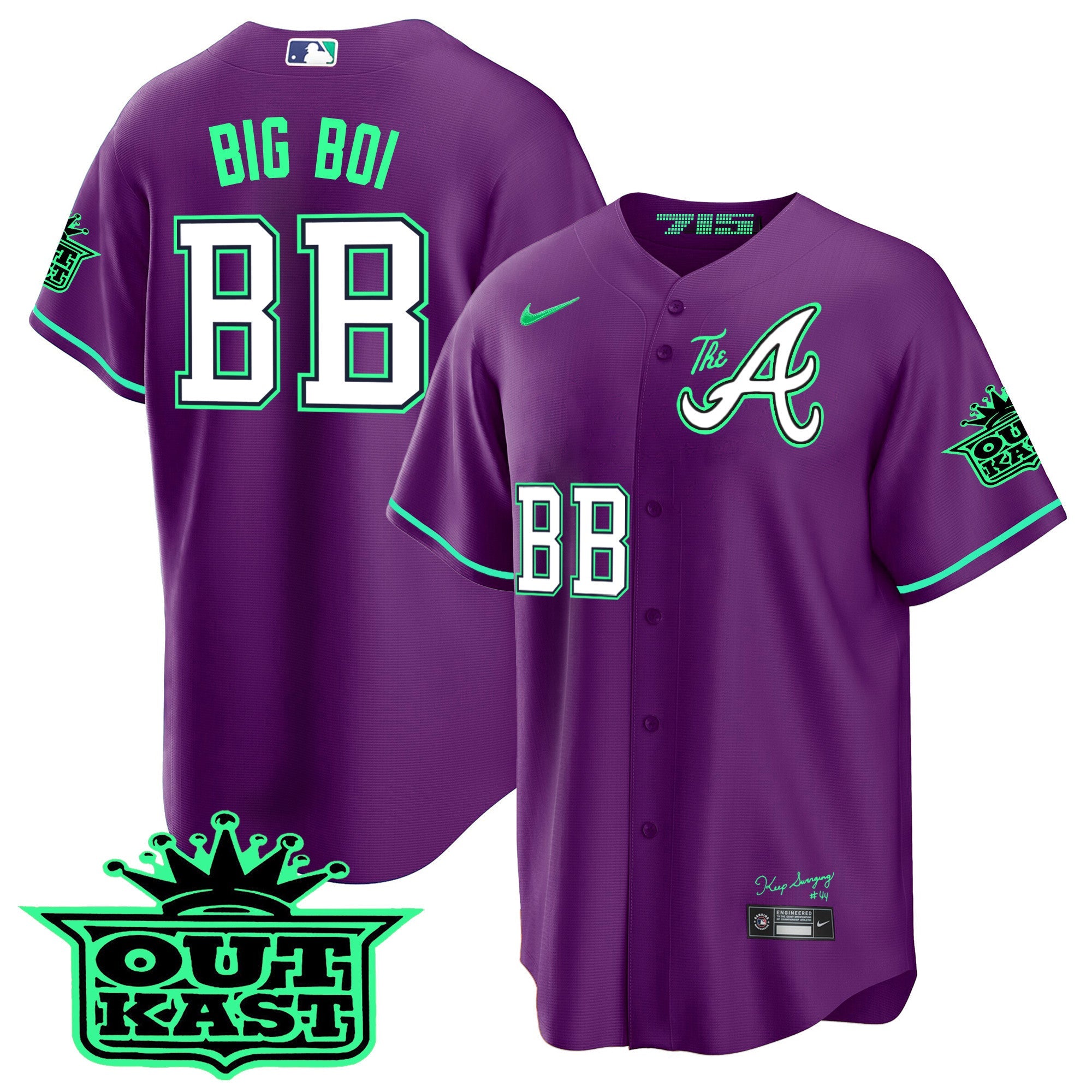 Men’s Atlanta Atliens The A Cool Base Jersey – Galaxy Version – Stitched