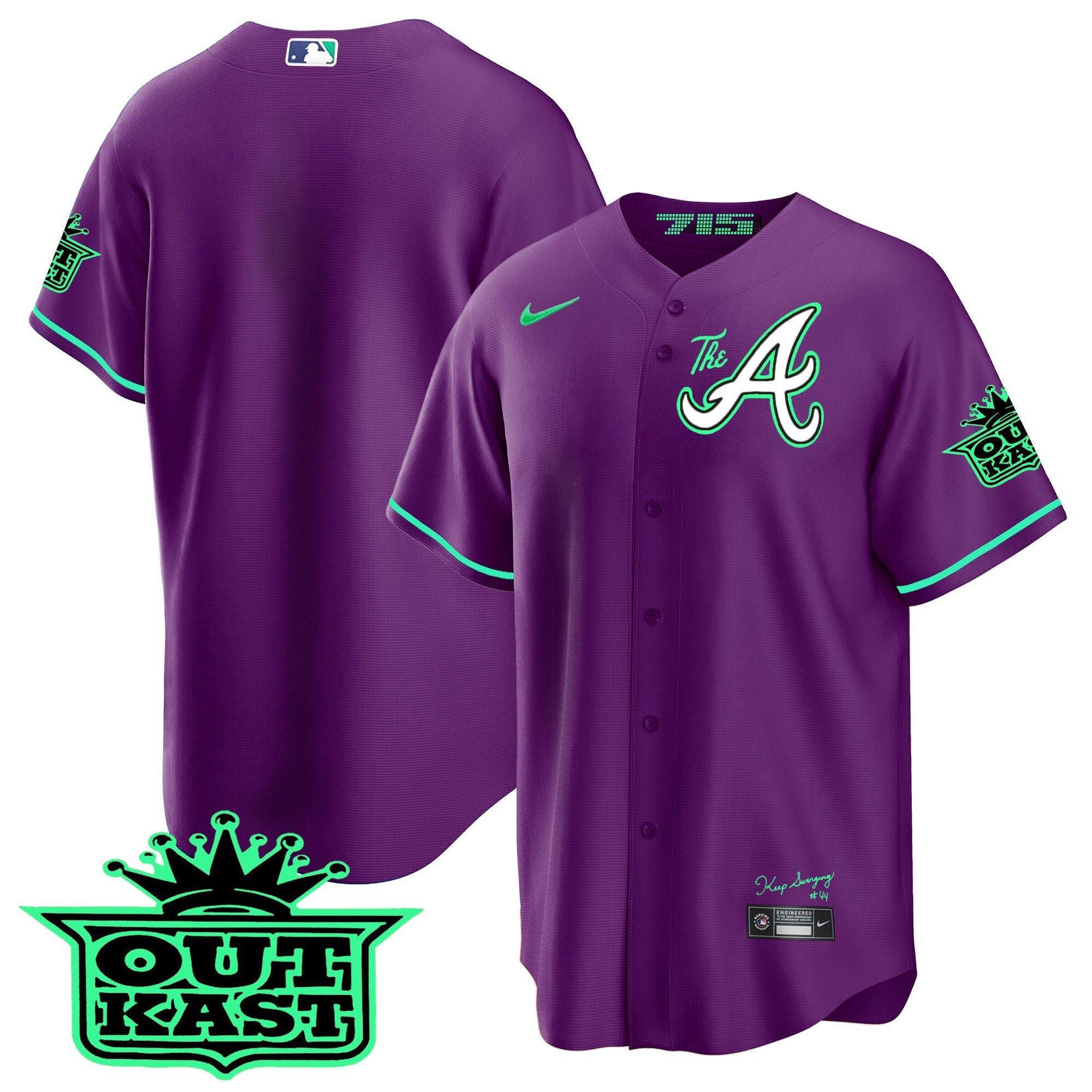Men’s Atlanta Atliens The A Cool Base Jersey – Galaxy Version – Stitched