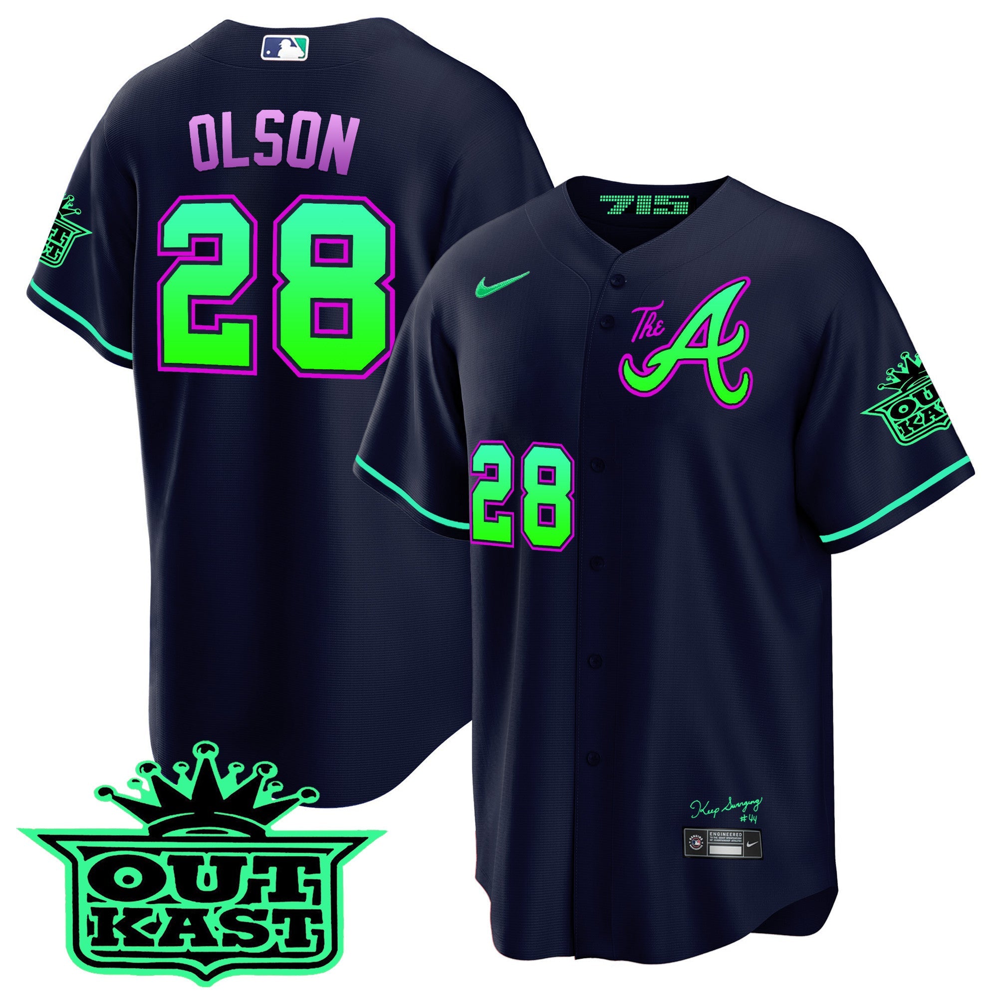 Men’s Atlanta Atliens The A Cool Base Jersey – Galaxy Version – Stitched