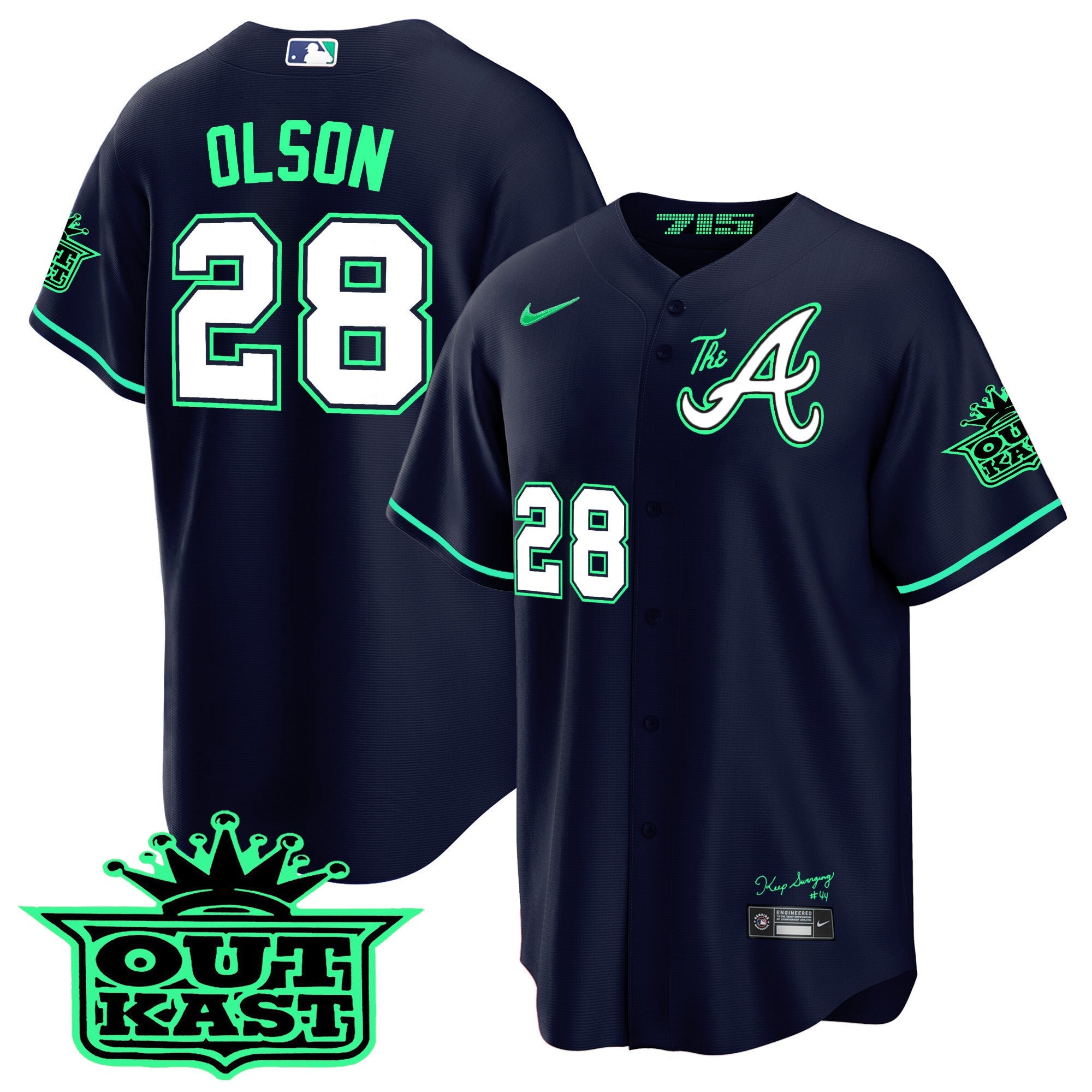 Men’s Atlanta Atliens The A Cool Base Jersey – Galaxy Version – Stitched