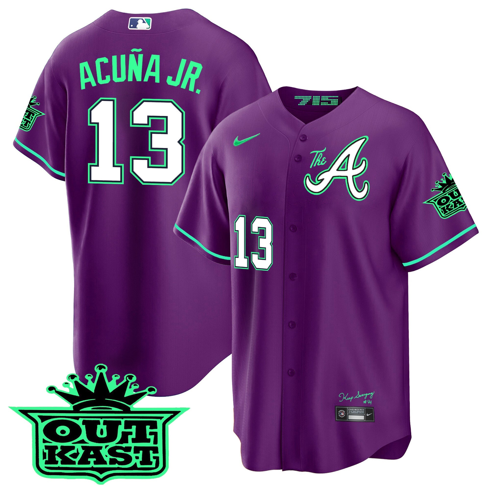 Men’s Atlanta Atliens The A Cool Base Jersey – Galaxy Version – Stitched