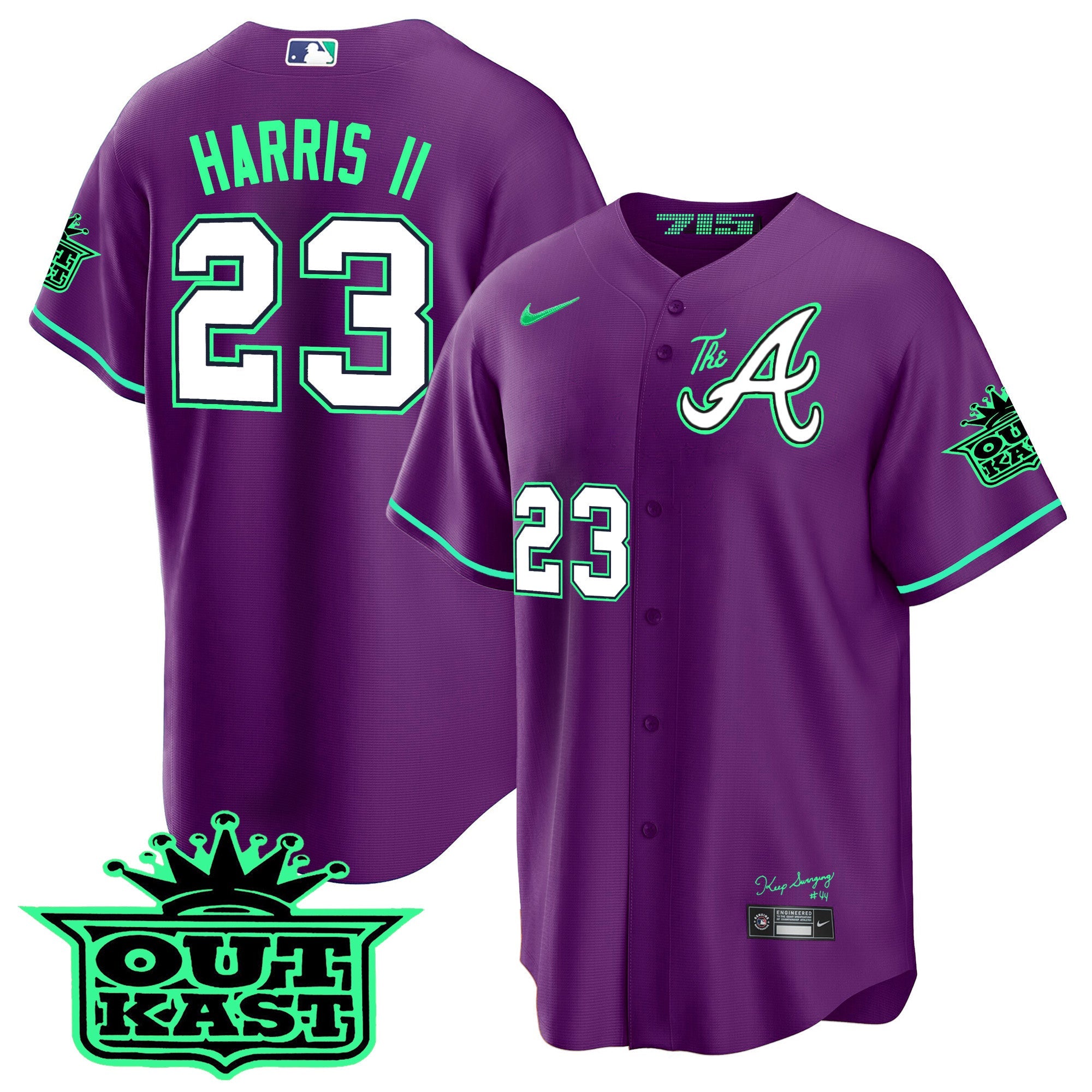 Men’s Atlanta Atliens The A Cool Base Jersey – Galaxy Version – Stitched