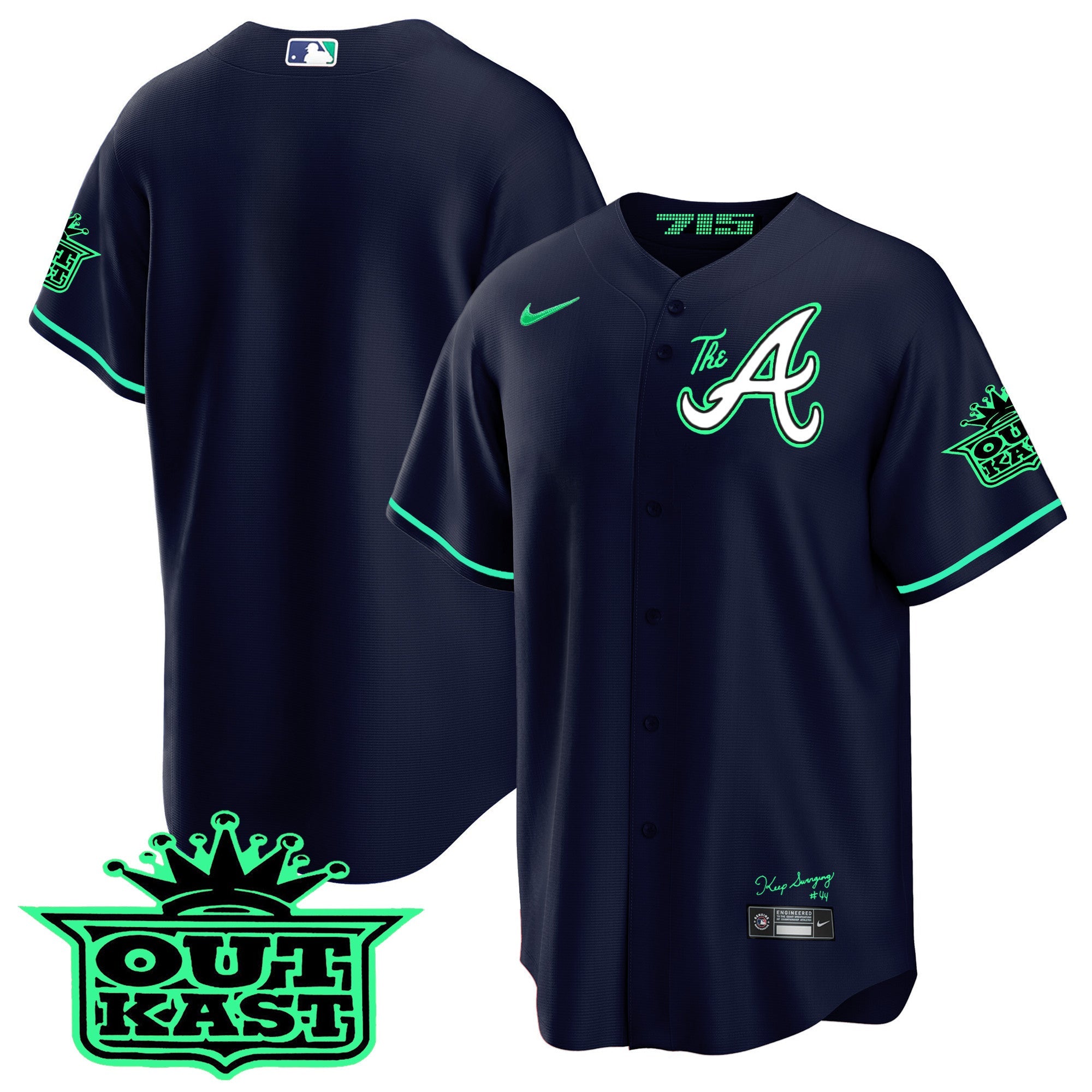 Men’s Atlanta Atliens The A Cool Base Jersey – Galaxy Version – Stitched