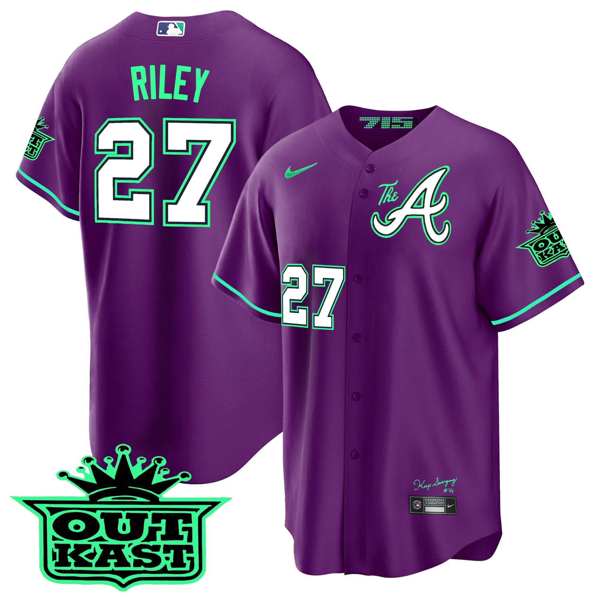 Men’s Atlanta Atliens The A Cool Base Jersey – Galaxy Version – Stitched