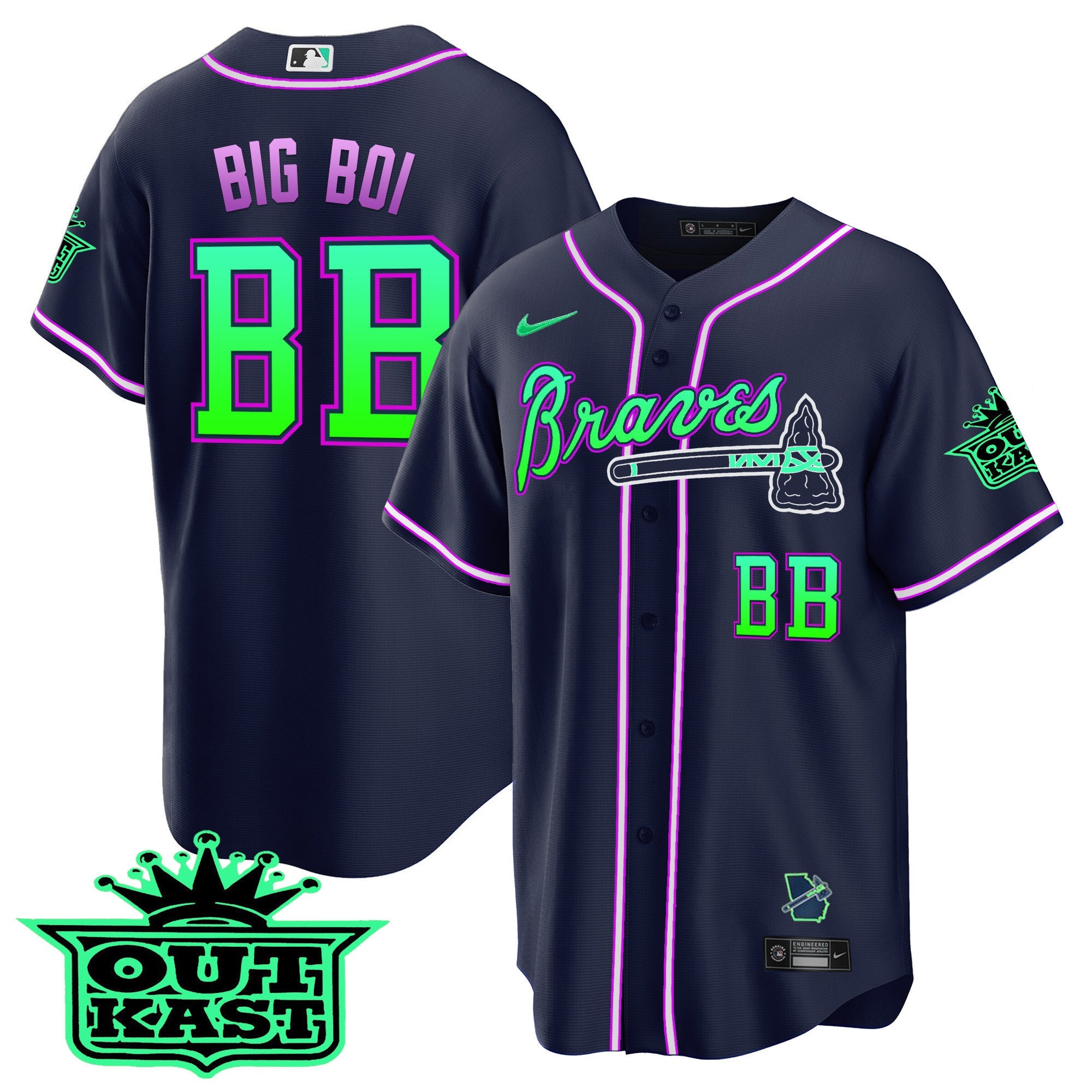 Men’s Atlanta Outkast Cool Base Jersey – Galaxy Version – Stitched