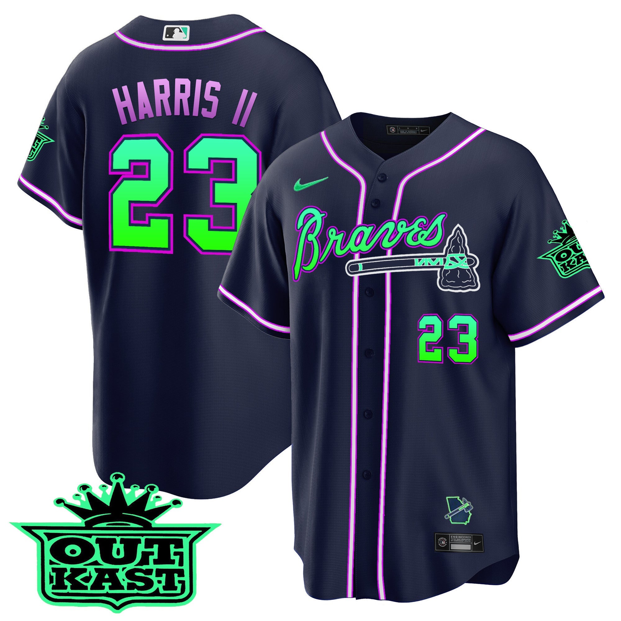 Men’s Atlanta Outkast Cool Base Jersey – Galaxy Version – Stitched