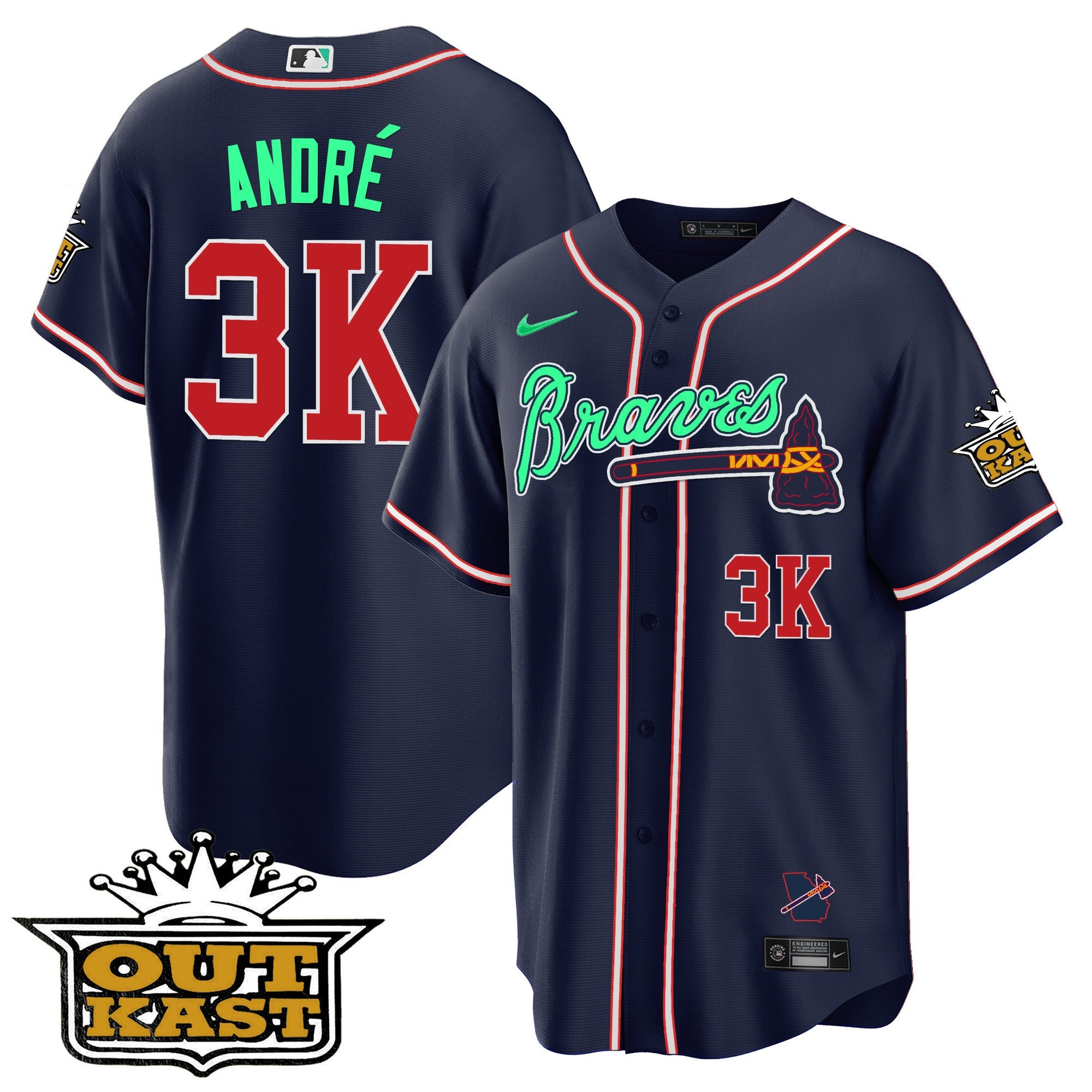 Men’s Atlanta Outkast Cool Base Jersey – Galaxy Version – Stitched