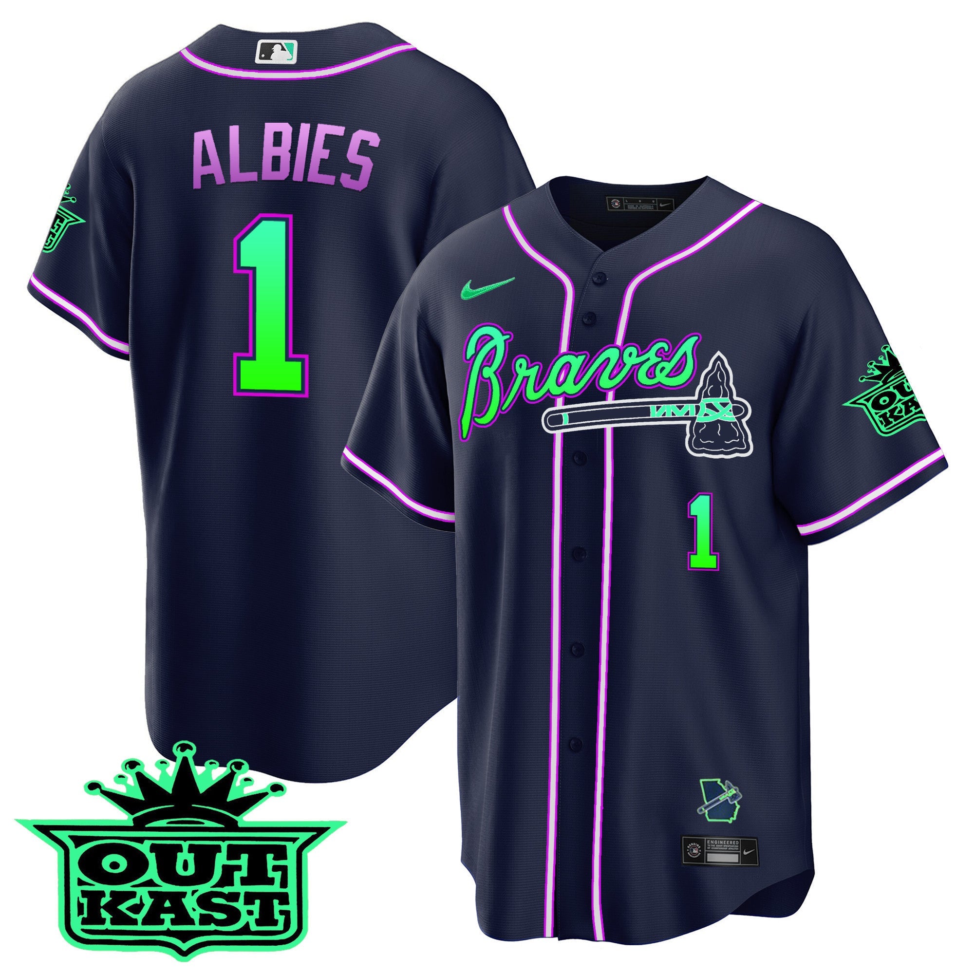 Men’s Atlanta Outkast Cool Base Jersey – Galaxy Version – Stitched