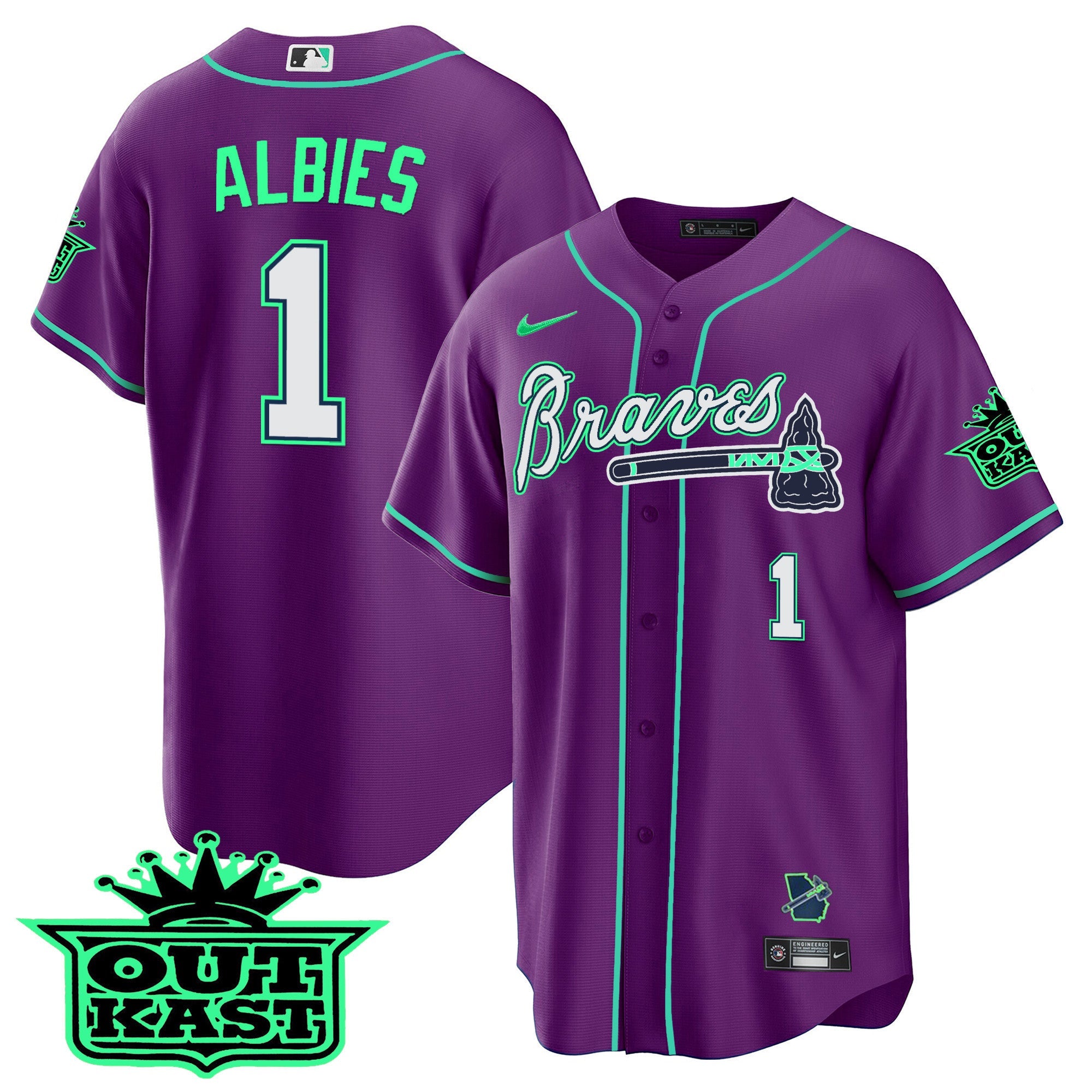 Men’s Atlanta Outkast Cool Base Jersey – Galaxy Version – Stitched