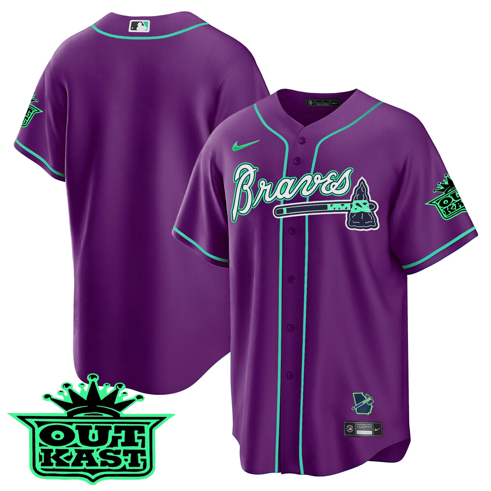 Men’s Atlanta Outkast Cool Base Jersey – Galaxy Version – Stitched