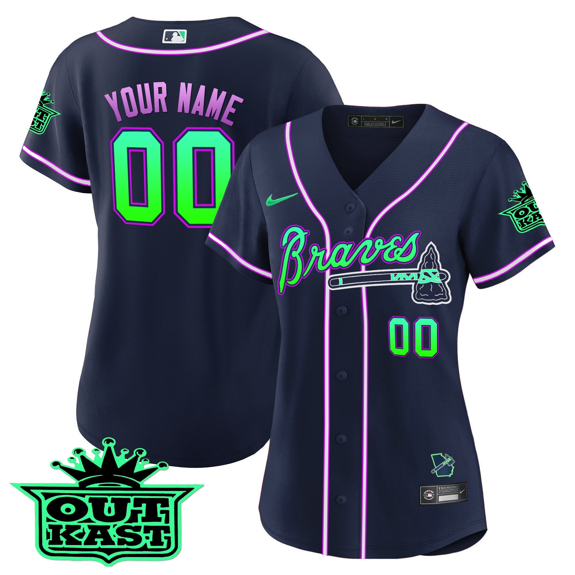 Atlanta Outkast Cool Base Custom Jersey – Galaxy Version – Stitched