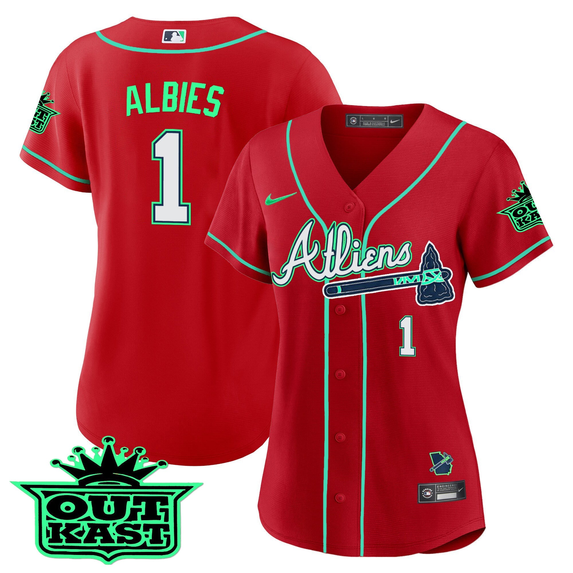 Women’s Atlanta Atliens Baseball Jersey – Galaxy Version – Stitched