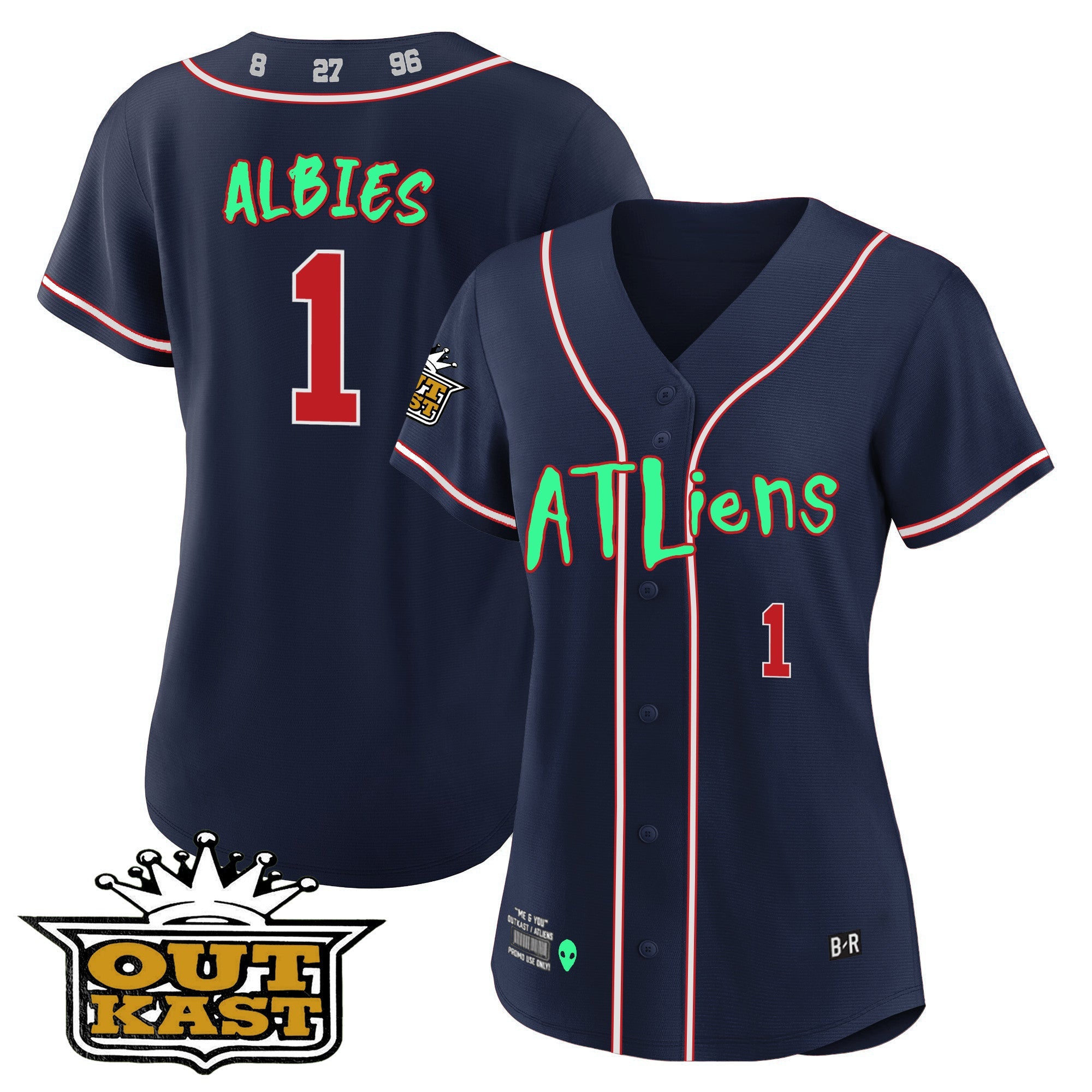 Women’s Atlanta Atliens Baseball Jersey – Galaxy Version – Stitched