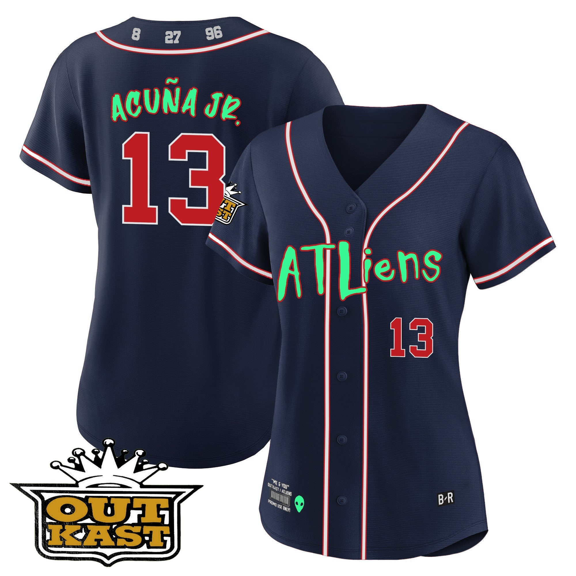 Women’s Atlanta Atliens Baseball Jersey – Galaxy Version – Stitched