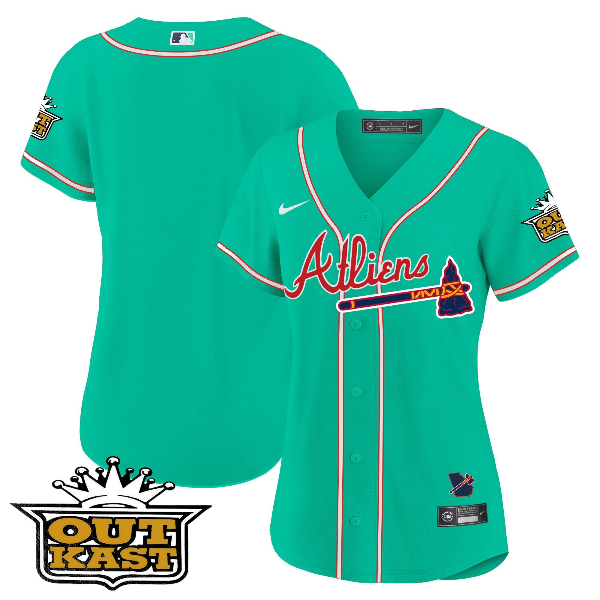 Women’s Atlanta Atliens Baseball Jersey – Galaxy Version – Stitched